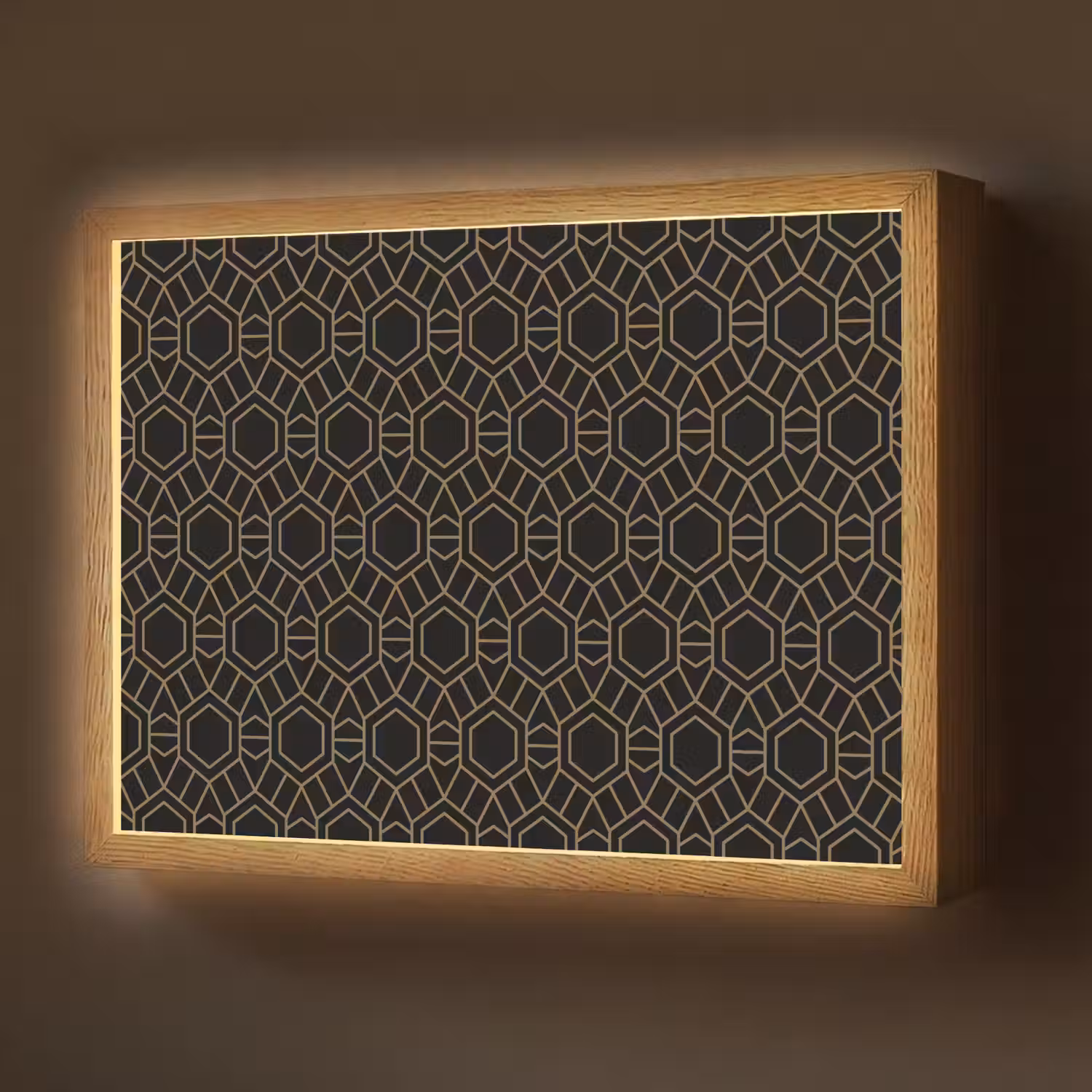 Goud - Zwart - Rozetstructuur Light Box met batterij (Wandlamp) middel 907 -z3d_website
