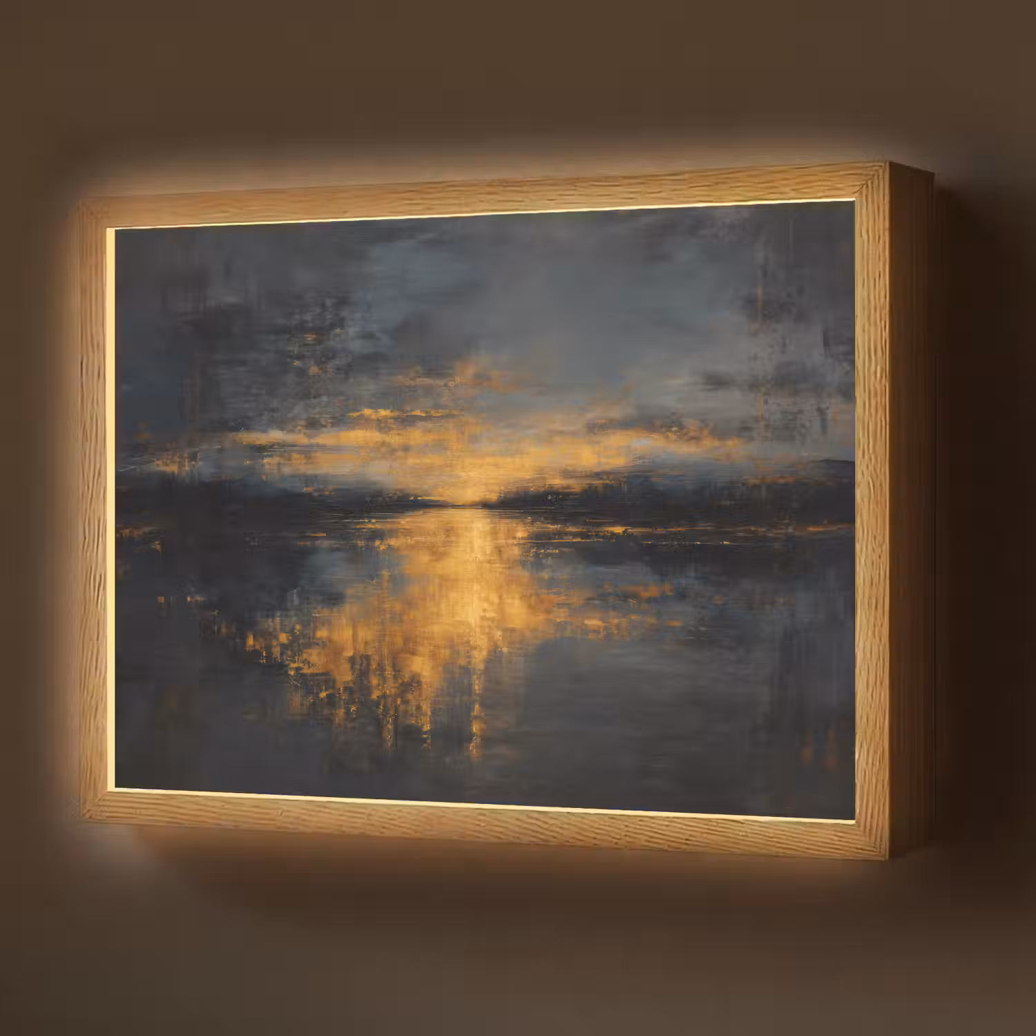 Gouden Reflectie op Water Light Box met batterij (Wandlamp) middel -z3d_website