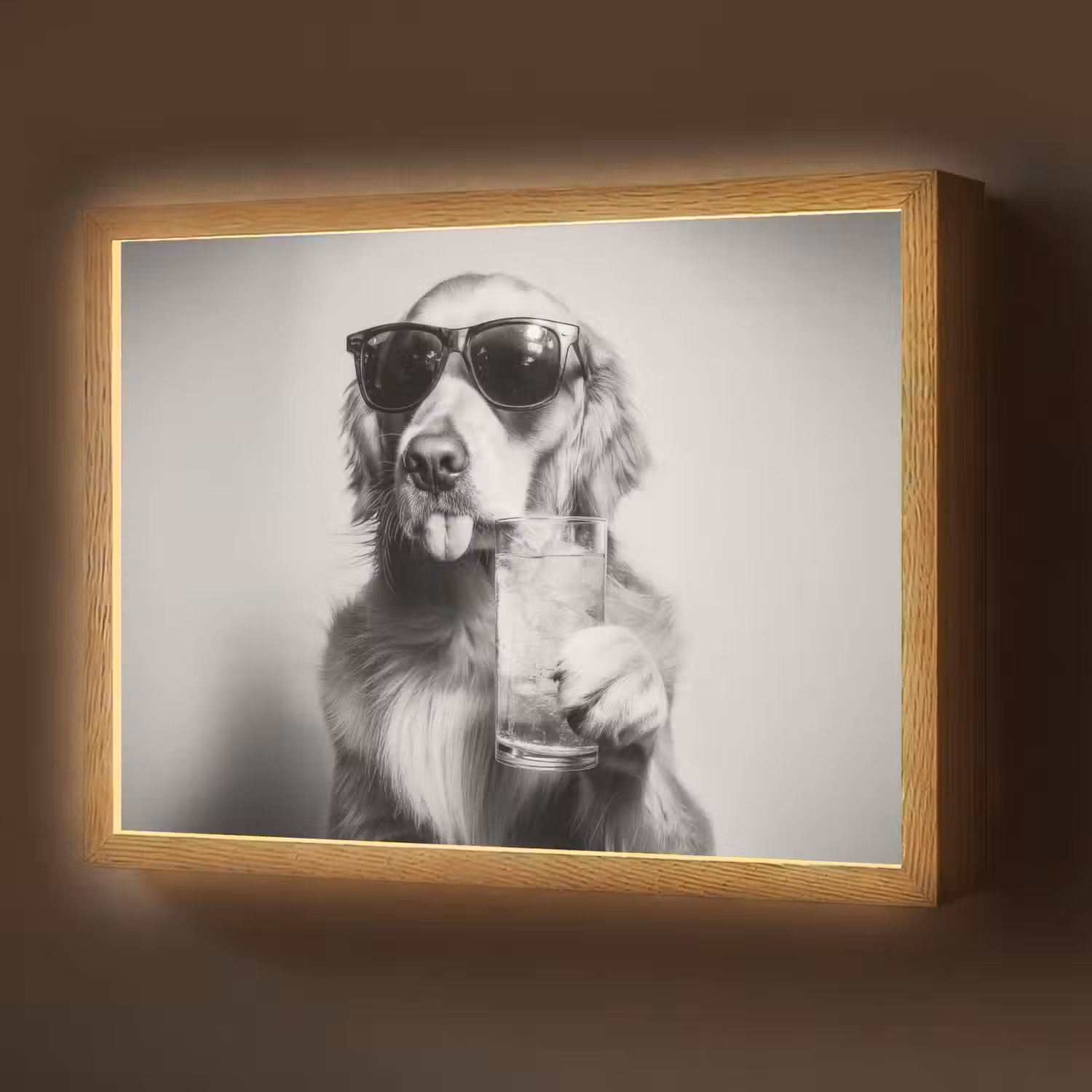 Golden retriever - Hond - Zonnebril - Gkas Light Box met batterij (Wandlamp) middel -z3d_website