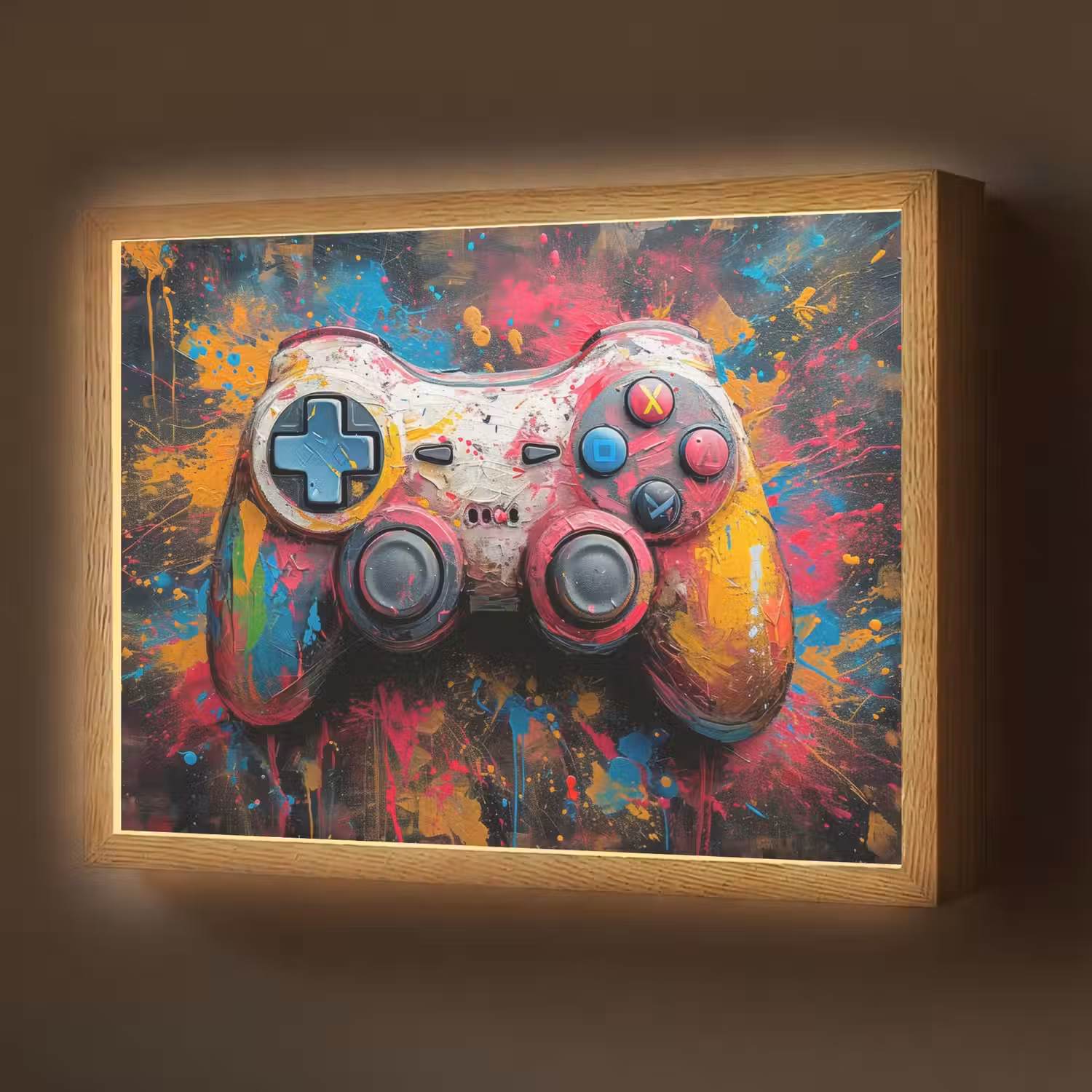 Graffiti - Gaming - Controller - Verf Light Box met batterij (Wandlamp) middel -z3d_website