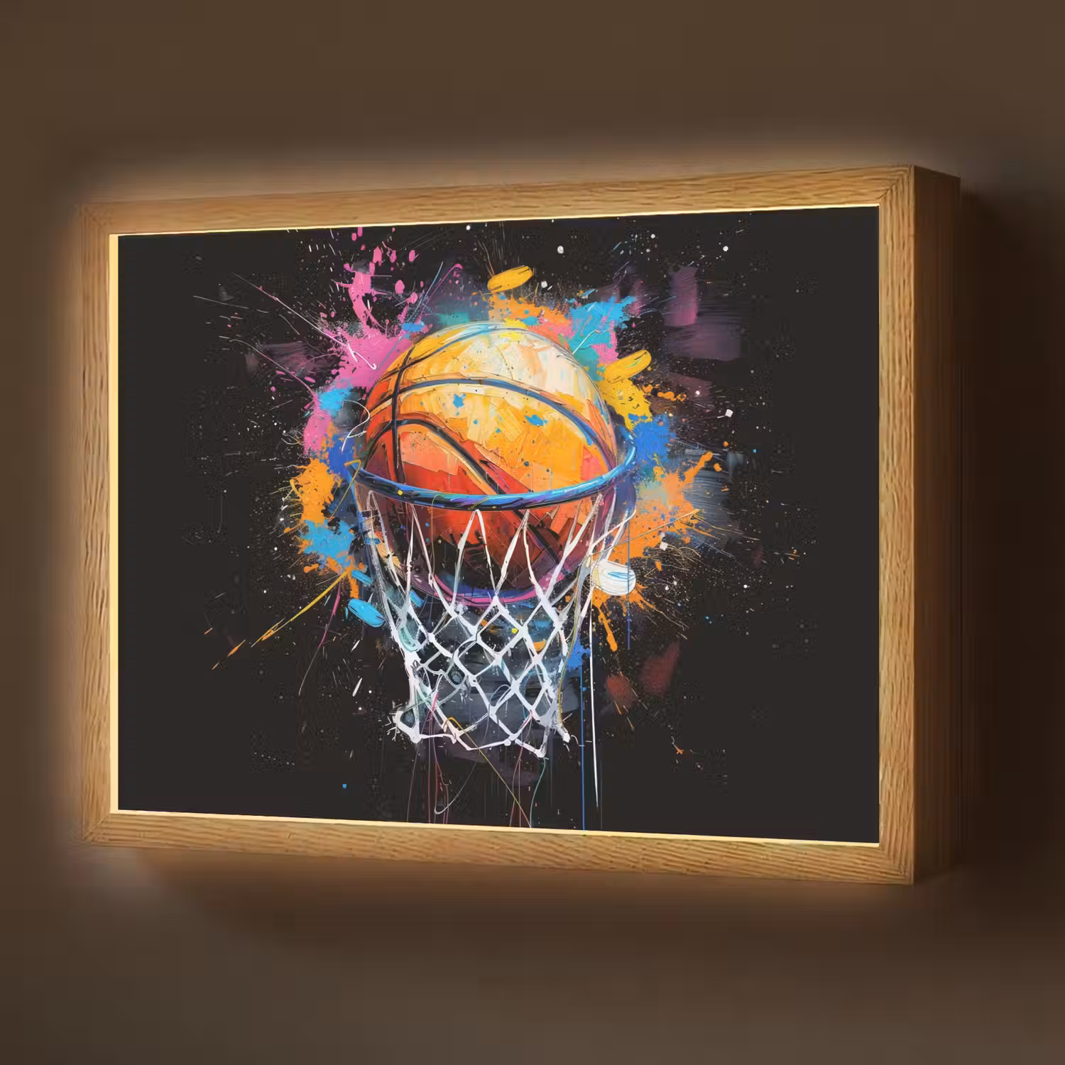 Graffiti - Sport - Basketbal - Basket Light Box met batterij (Wandlamp) middel -z3d_website