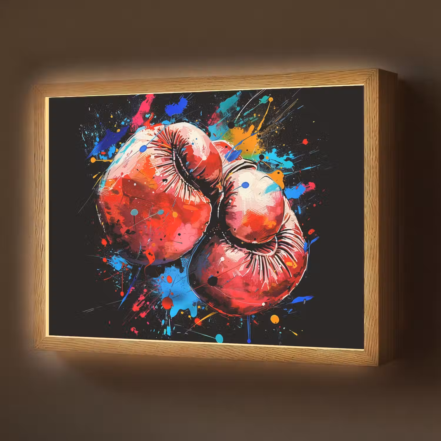 Graffiti - Sport - Boksen - Bokshandschoenen Light Box met batterij (Wandlamp) middel -z3d_website