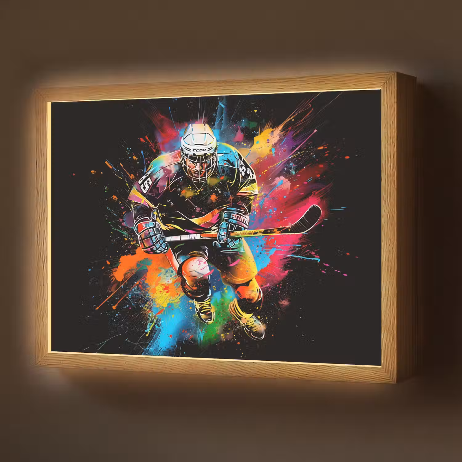 Graffiti - Sport - IJshockey - Hockey Light Box met batterij (Wandlamp) middel -z3d_website