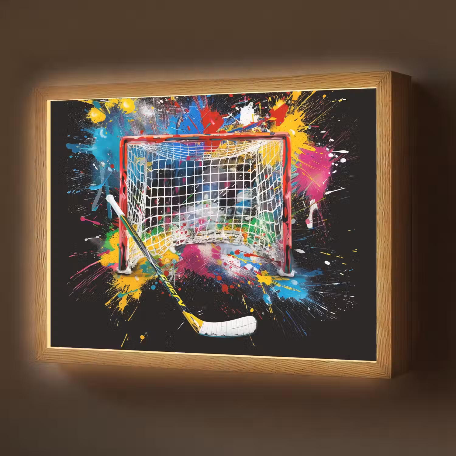 Graffiti - Sport - IJshockey - Hockey goal Light Box met batterij (Wandlamp) middel -z3d_website