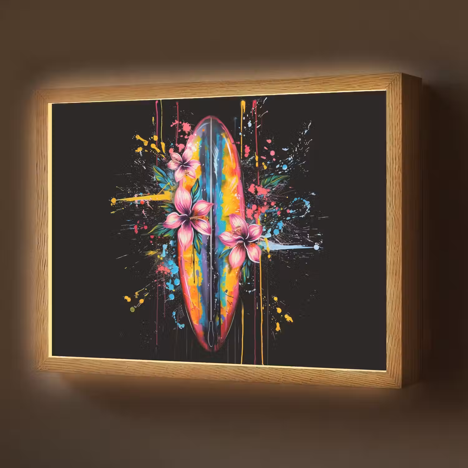 Graffiti - Sport - Surfen - Zomer Light Box met batterij (Wandlamp) middel -z3d_website