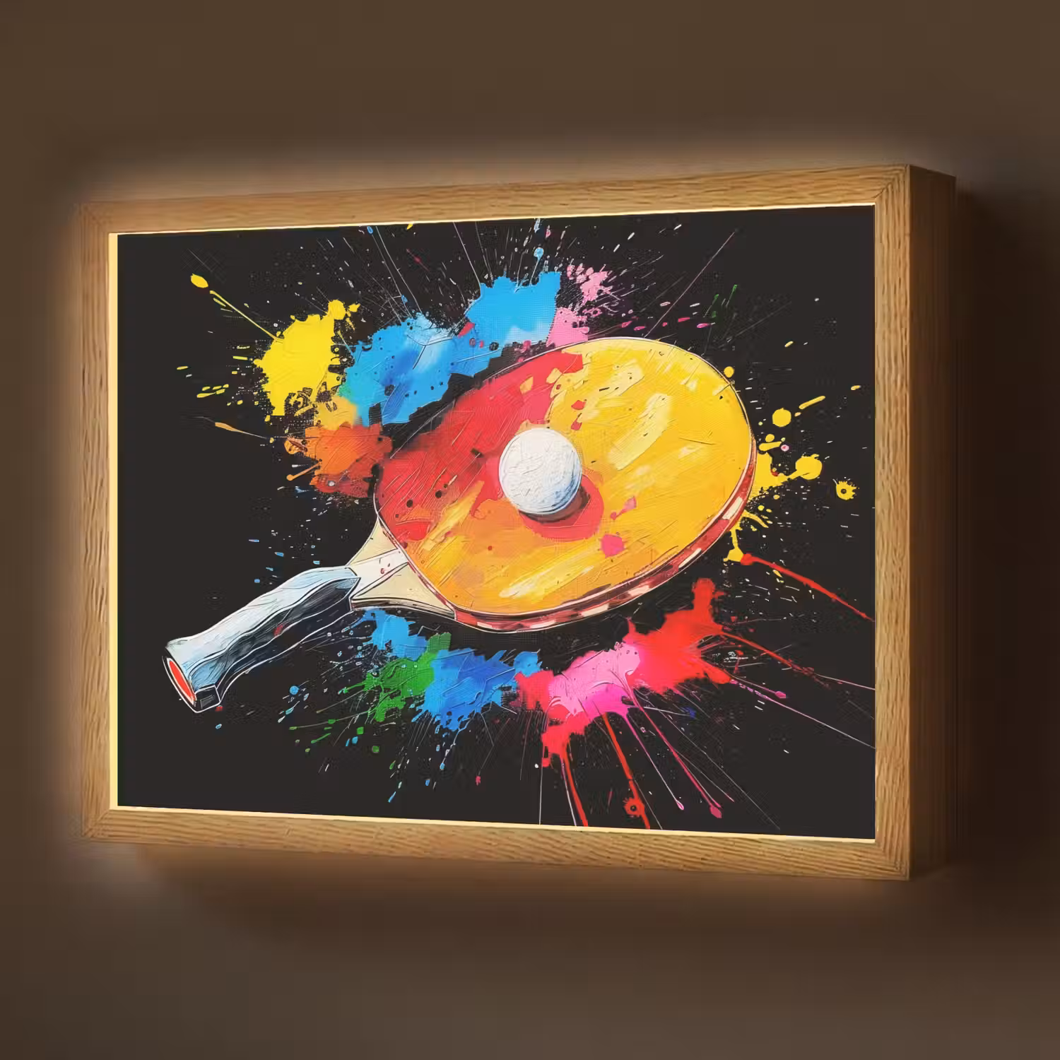 Graffiti - Sport - Tafeltennis - Verf Light Box met batterij (Wandlamp) middel -z3d_website