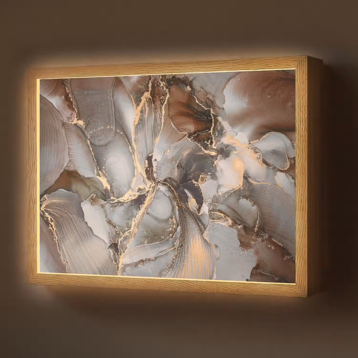 Grijs - Goud - Marmer - Marmerlook Light Box met batterij (Wandlamp) middel -z3d_website