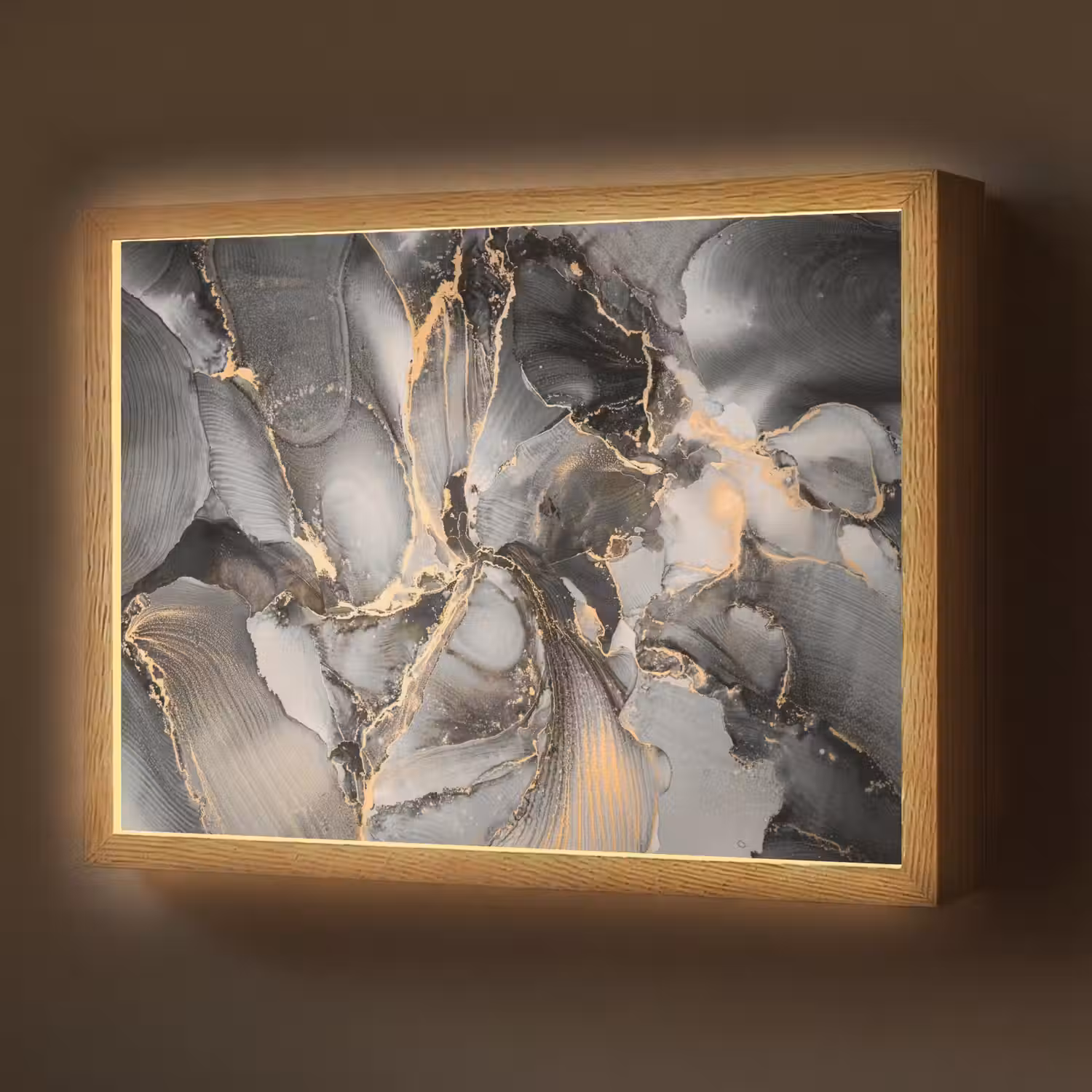 Grijs - Luxe - Goud - Marmer Light Box met batterij (Wandlamp) middel -z3d_website