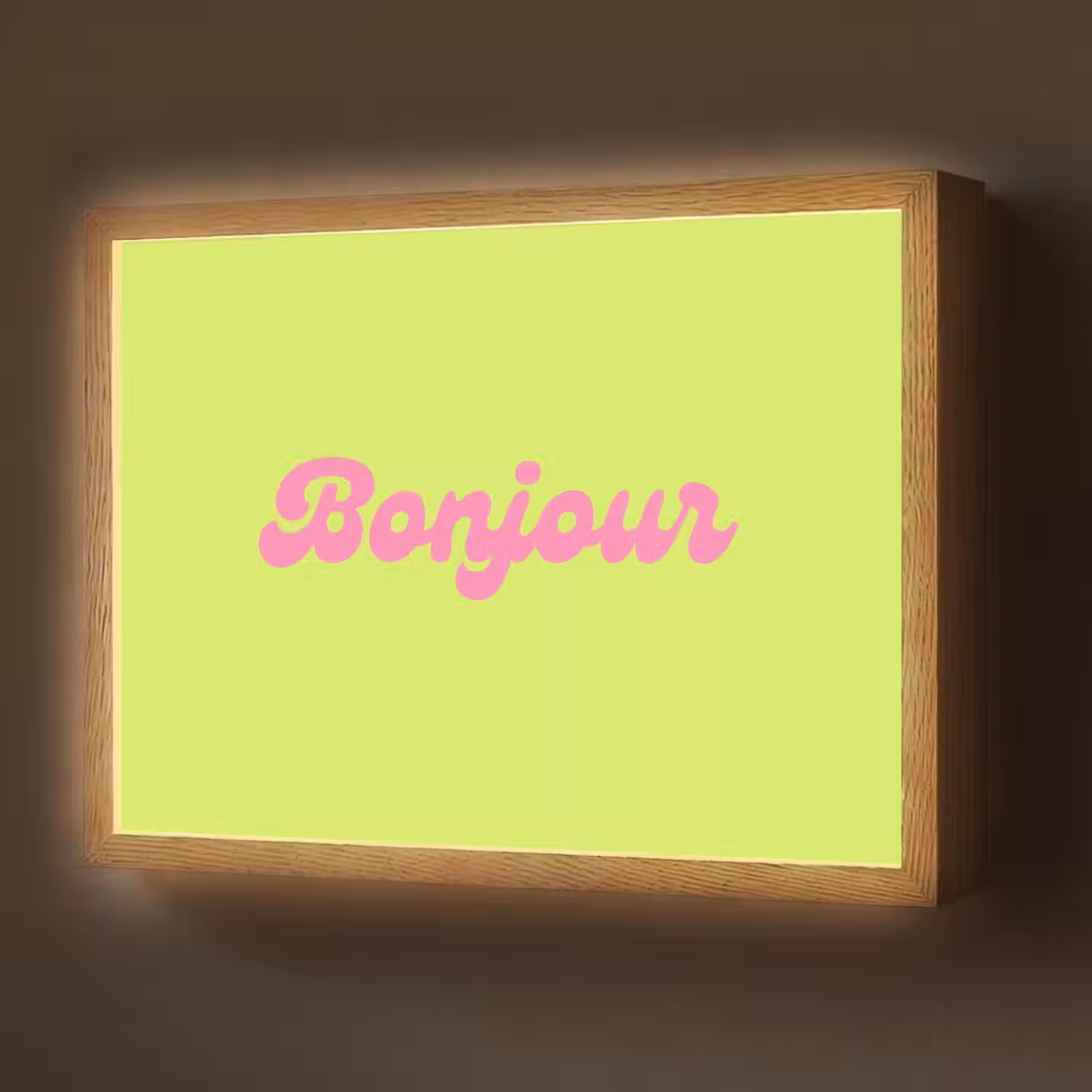 Groen - Roze bonjour - Retro Light Box met batterij (Wandlamp) middel -z3d_website