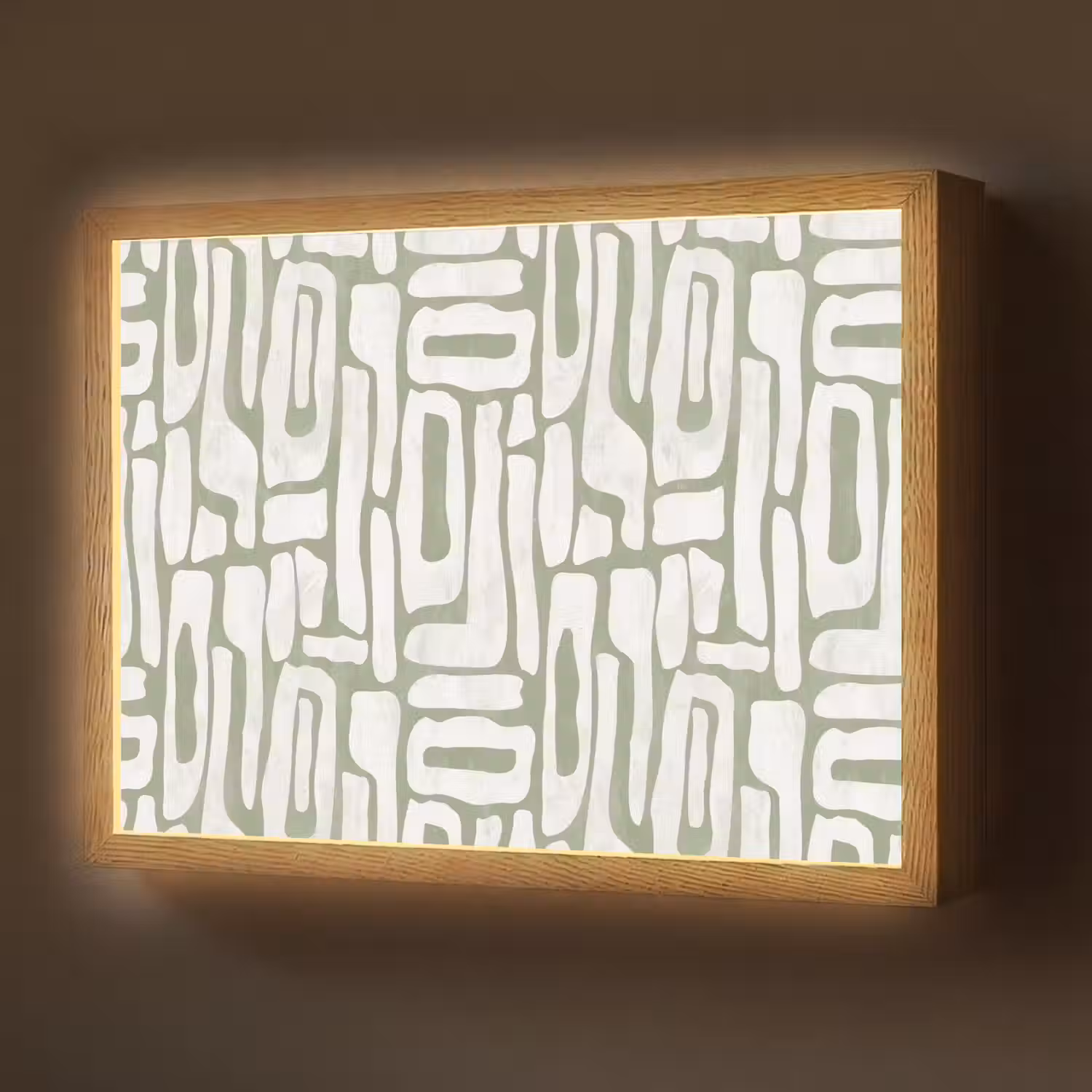 Groen - Wit - Kronkelen Light Box met batterij (Wandlamp) middel 907 -z3d_website