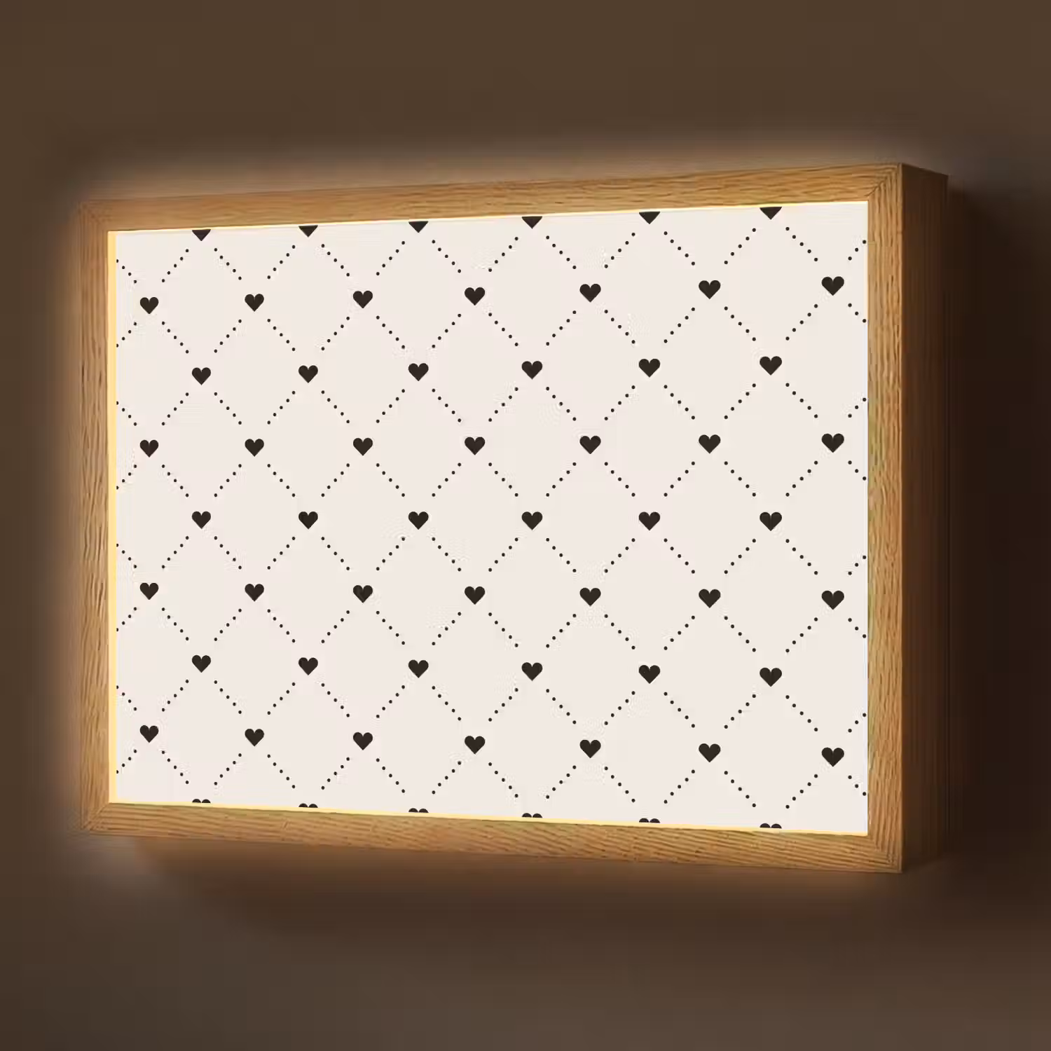 Hart - Dotline - Wit - Zwart Light Box met batterij (Wandlamp) middel 907 -z3d_website