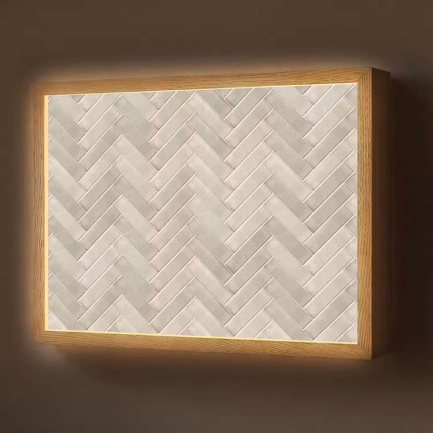 Visgraat - Wandtegel - Beige Light Box met batterij (Wandlamp) middel 907 -z3d_website