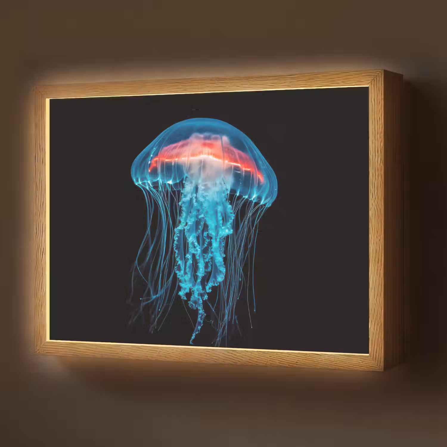 Kwal - Tentakels - Blauw - Licht Light Box met batterij (Wandlamp) middel -z3d_website