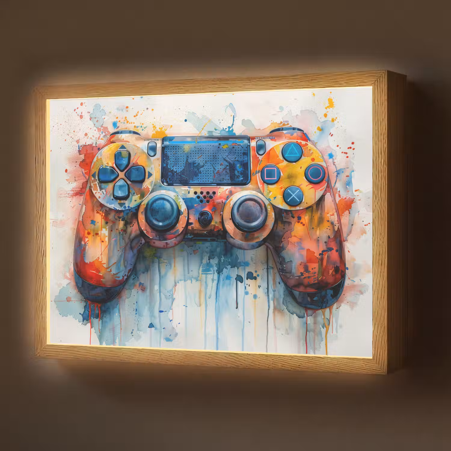 Kinder- en tiener kamer - Gaming - Game controller Light Box met batterij (Wandlamp) middel -z3d_website