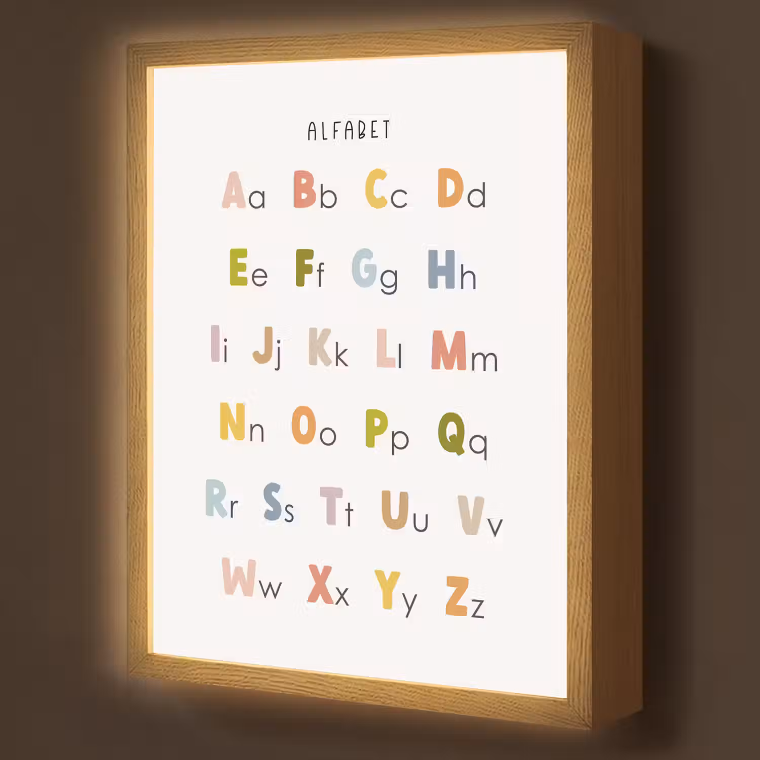 Alfabet - Educatief - Kleuren - Letters leren voor kinderen Light Box met batterij (Wandlamp kind) middel -z3d_website