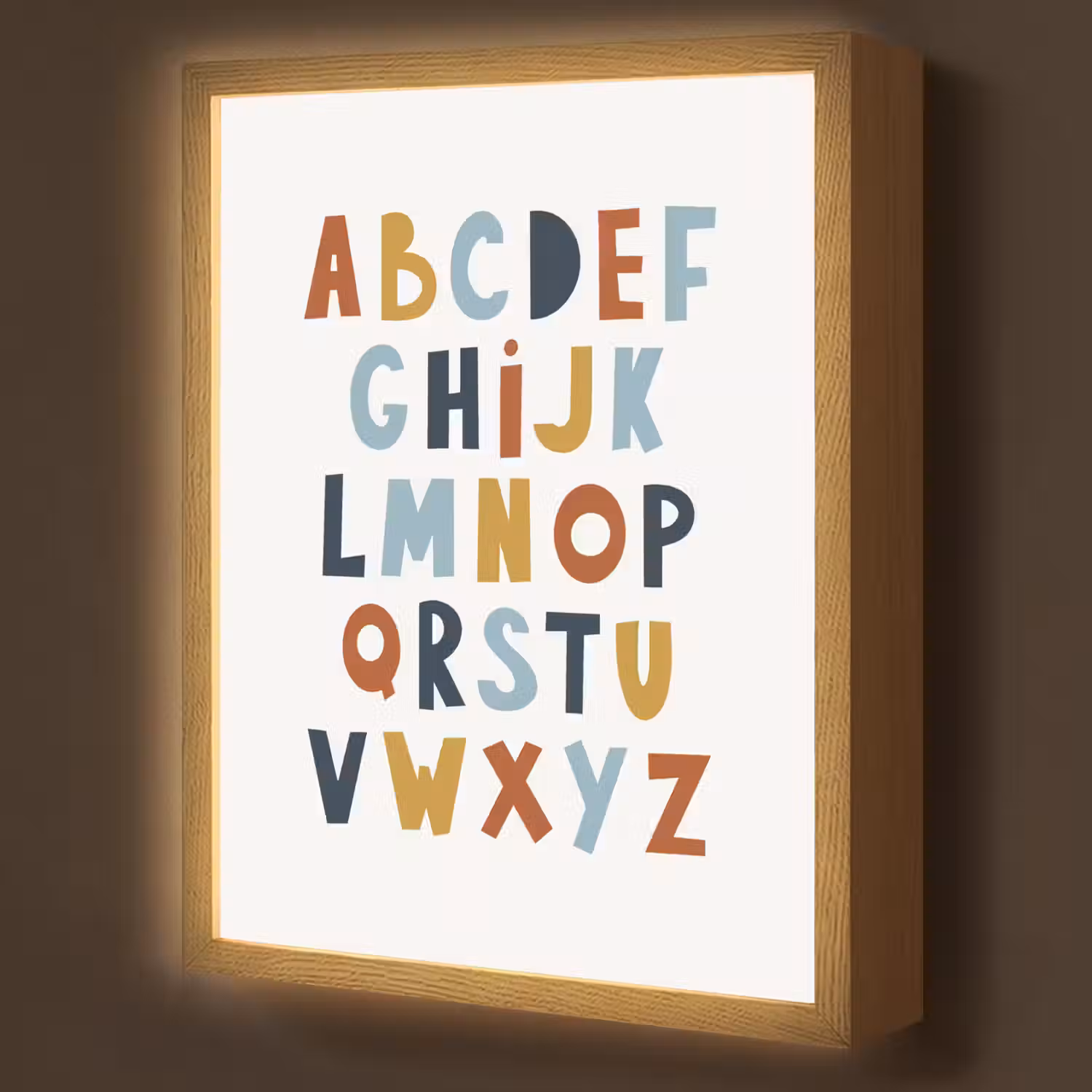 Alfabet - Educatief - Letters leren voor kinderen - Kleuren Light Box met batterij (Wandlamp kind) middel -z3d_website