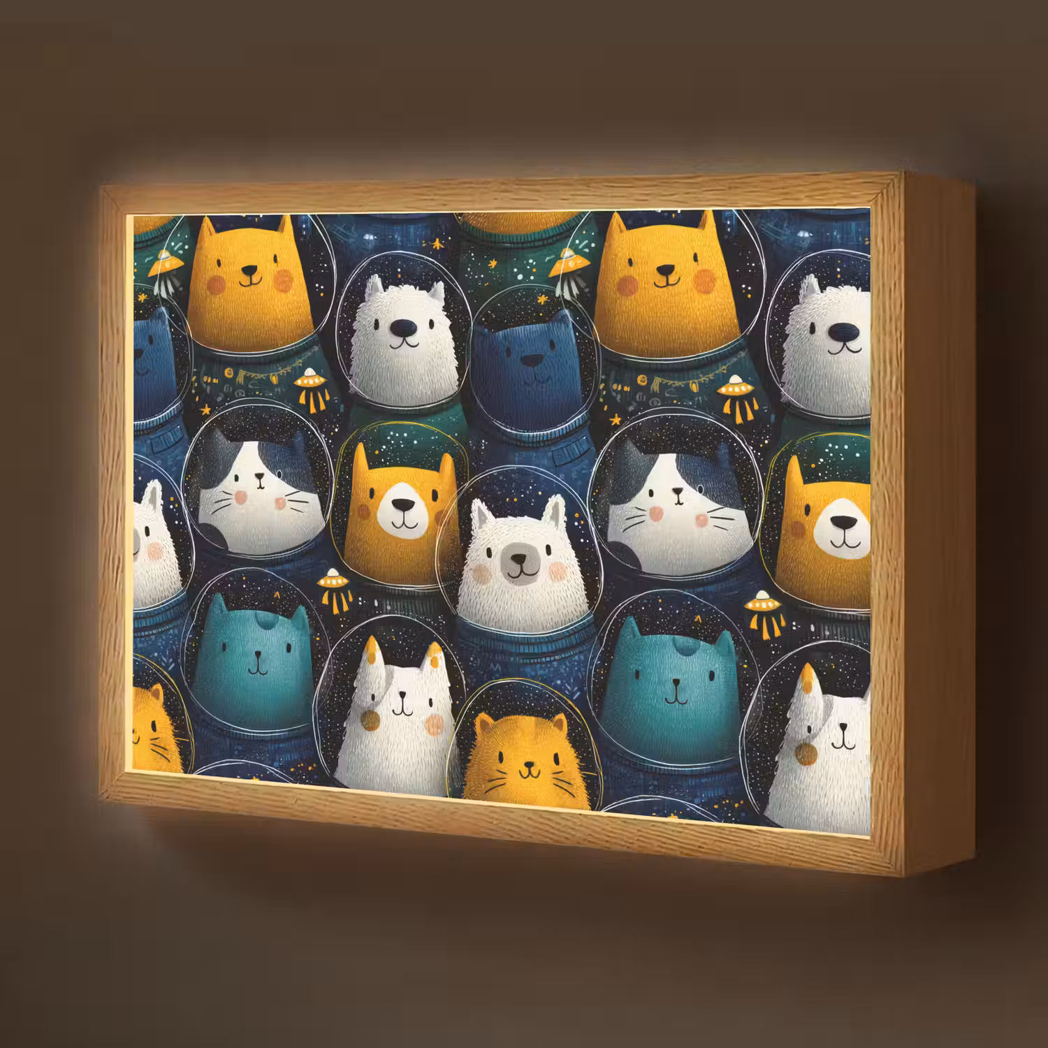 Dieren - Ruimtepakken - Sterren Light Box met batterij (Wandlamp kind) middel -z3d_website