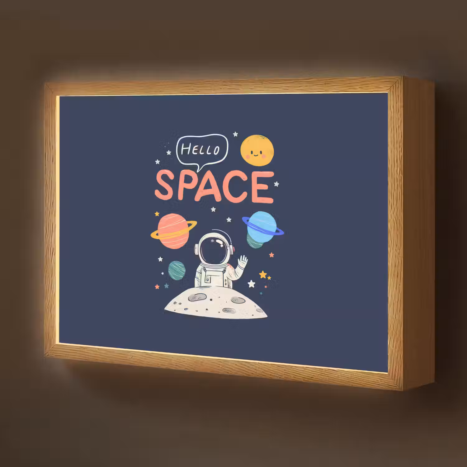 Astronaut - Ruimte - Planeten Light Box met batterij (Wandlamp kind) middel -z3d_website