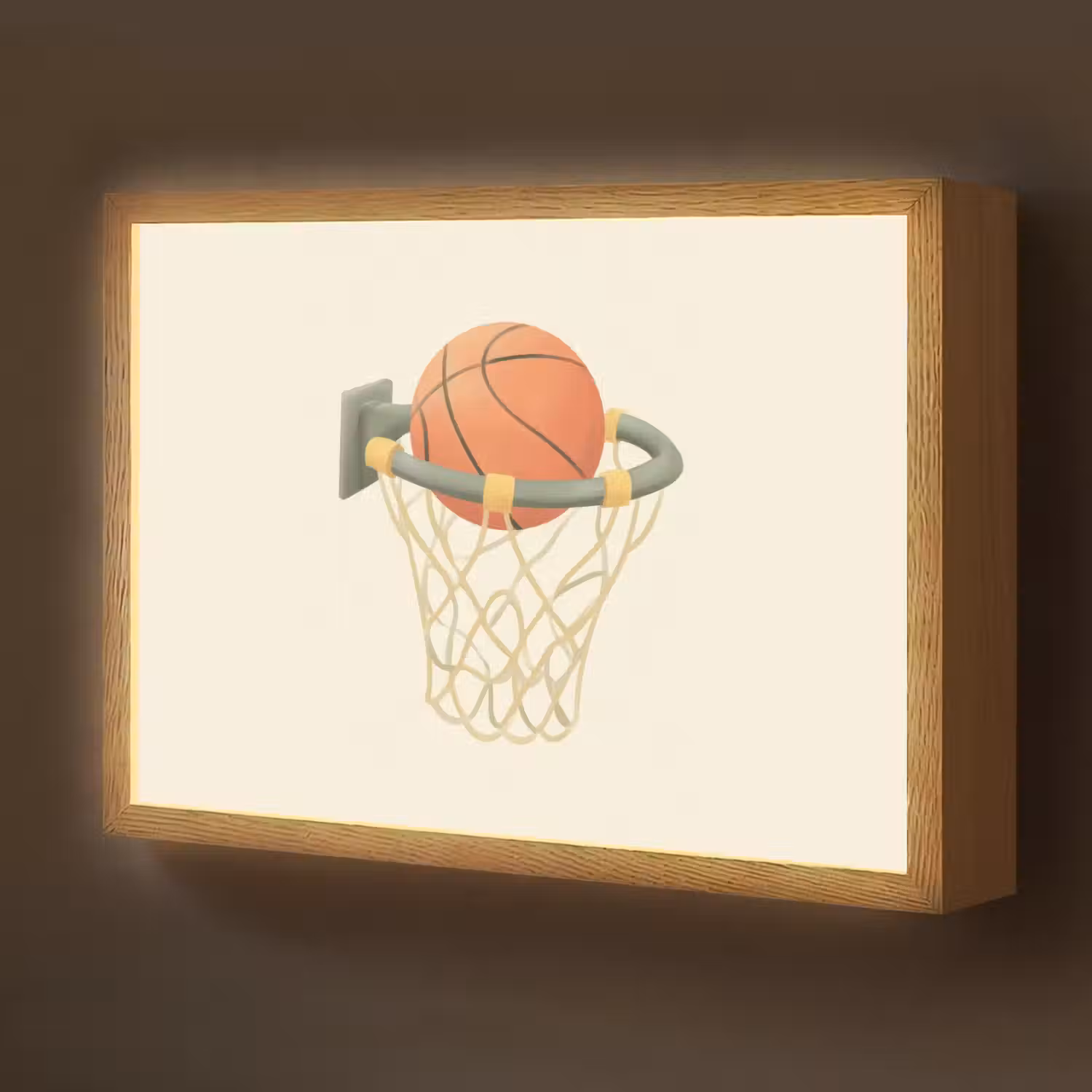 Basketbal - Net - Oranje Light Box met batterij (Wandlamp kind) middel -z3d_website