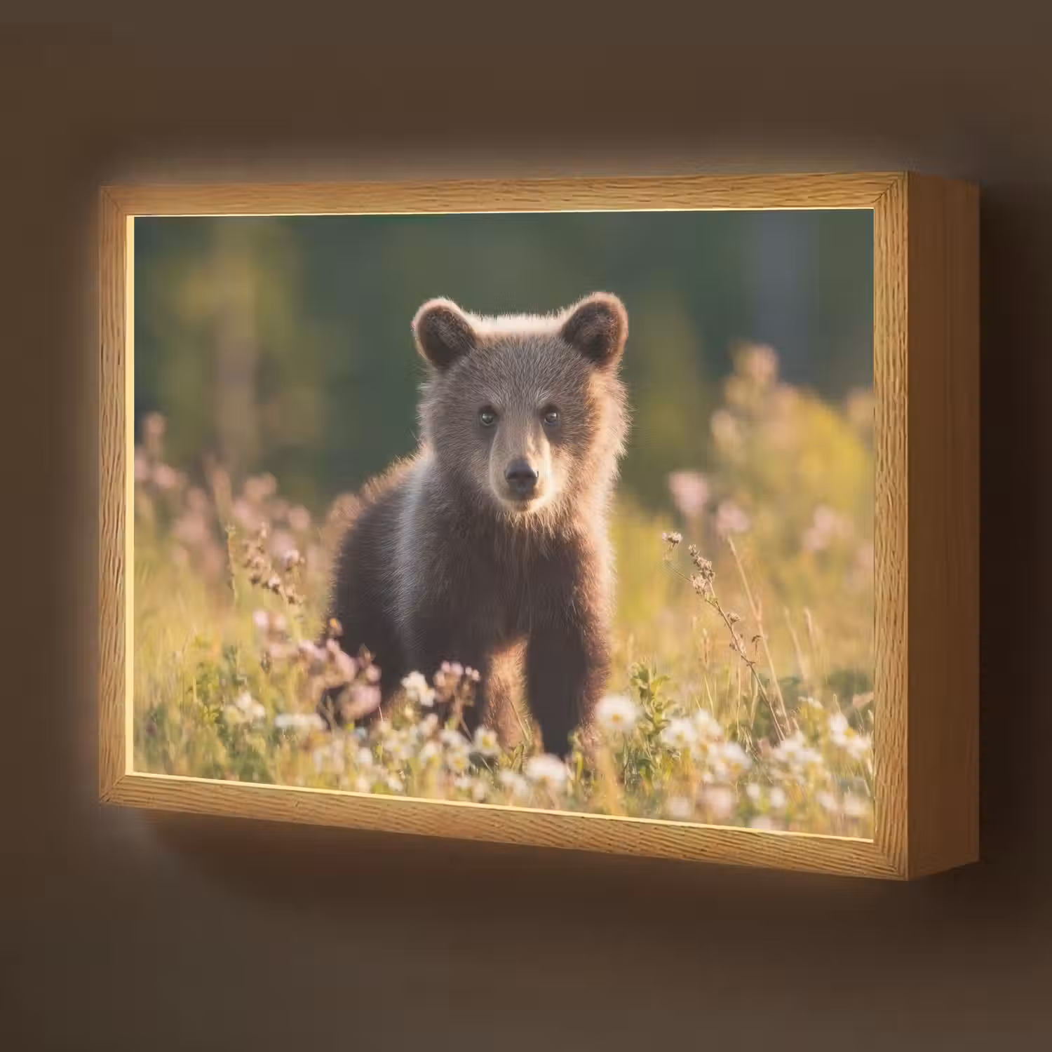 Beer - Bloemenveld - Gras Light Box met batterij (Wandlamp kind) middel -z3d_website