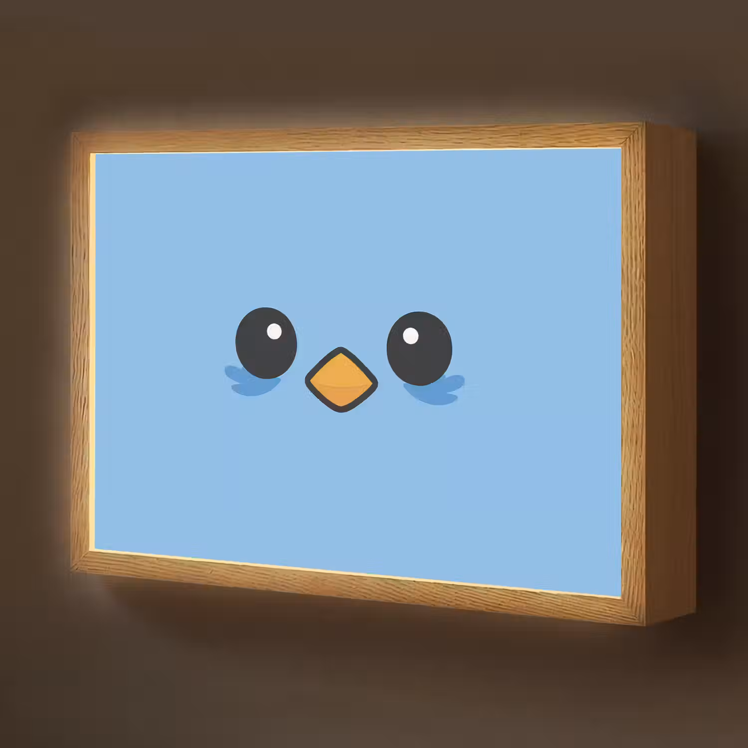 Vogel - Blauw - Eenvoudig Light Box met batterij (Wandlamp kind) middel -z3d_website