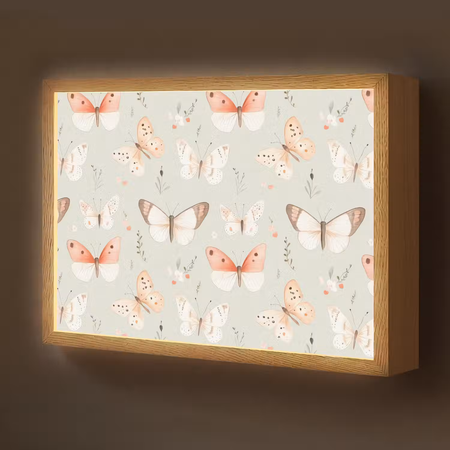 Vlinder - Patroon - Pastel Light Box met batterij (Wandlamp kind) middel -z3d_website