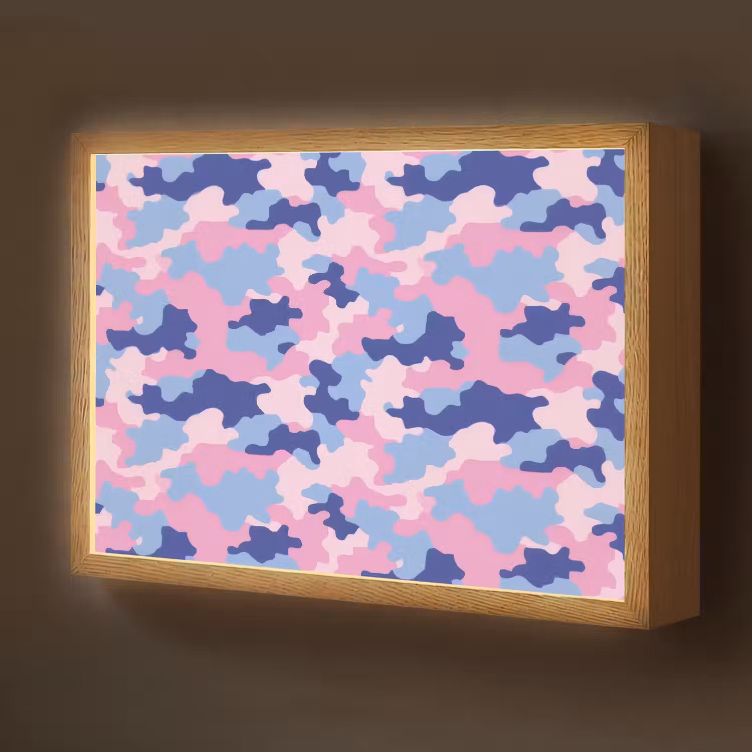 Camouflage - Patroon - Donkerblauw Light Box met batterij (Wandlamp kind) middel -z3d_website