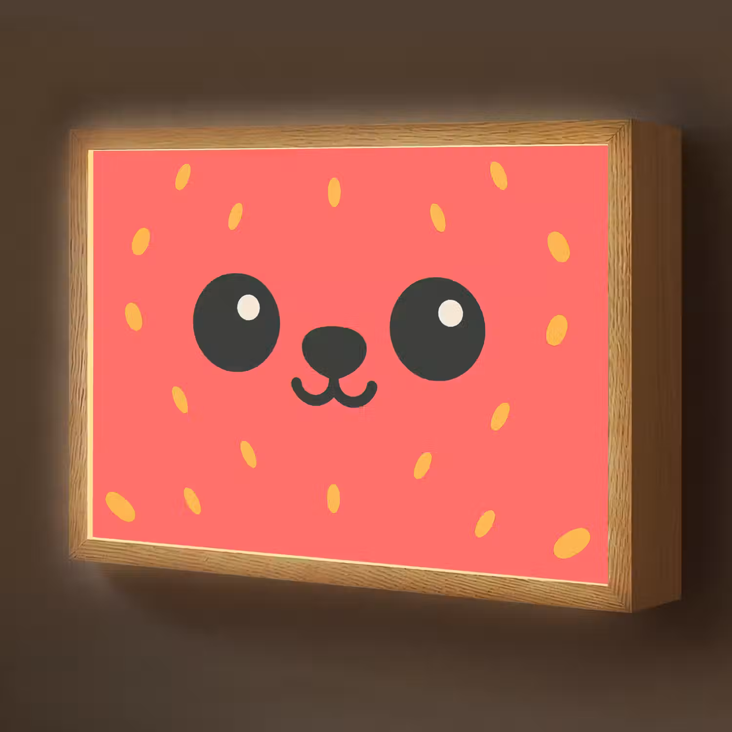Kat - Aardbei - Cartoon Light Box met batterij (Wandlamp kind) middel -z3d_website