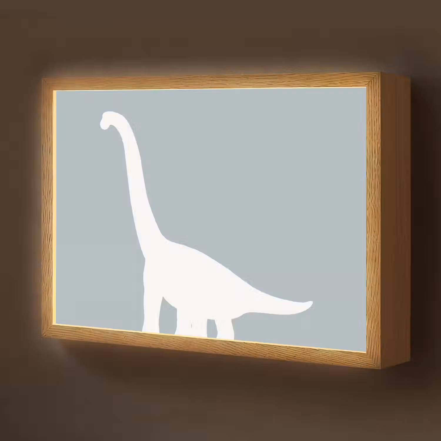 Dino - Brachiosaurus - Dinosaurus - Blauw Light Box met batterij (Wandlamp kind) middel -z3d_website