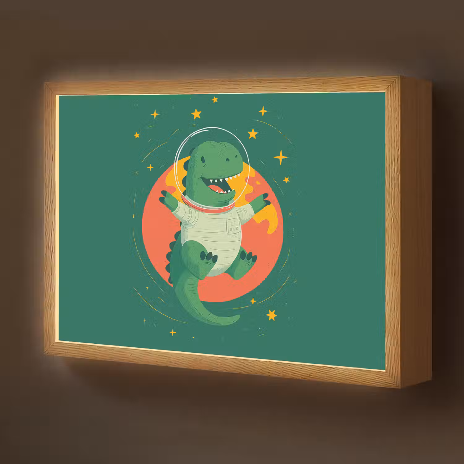 Dino - Groen - Planeet Light Box met batterij (Wandlamp kind) middel -z3d_website