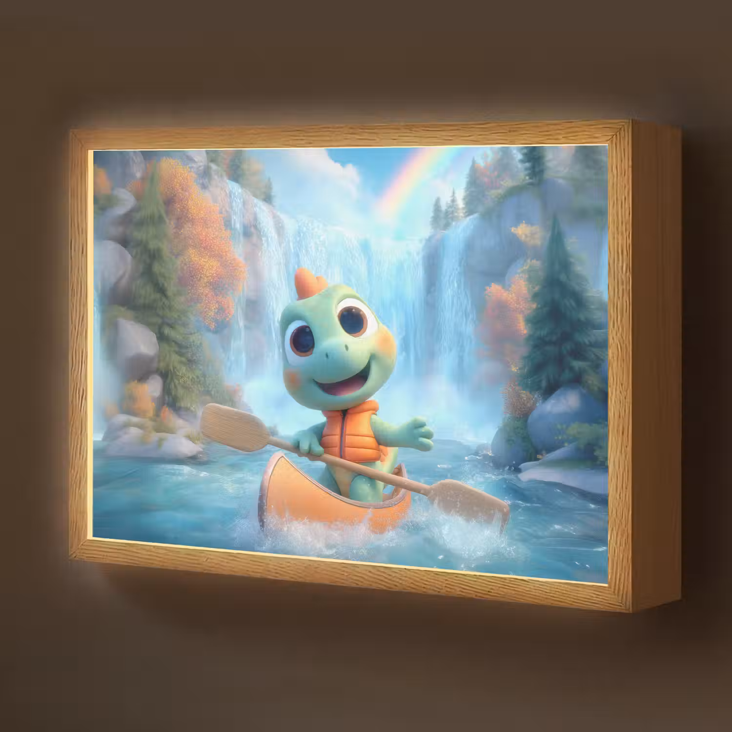 Dino - Natuur - Waterval Light Box met batterij (Wandlamp kind) middel -z3d_website