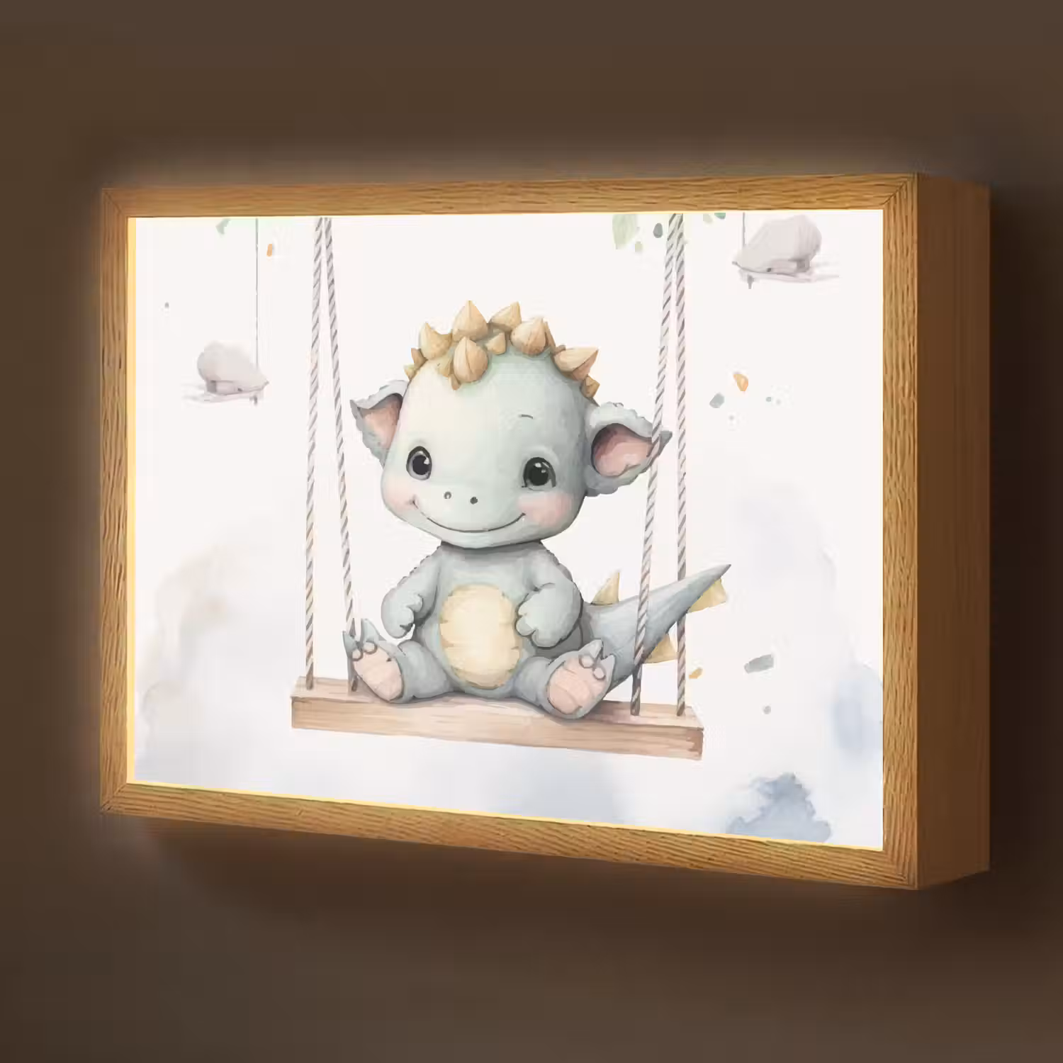Draak - Baby dier - Kinderen Light Box met batterij (Wandlamp kind) middel -z3d_website