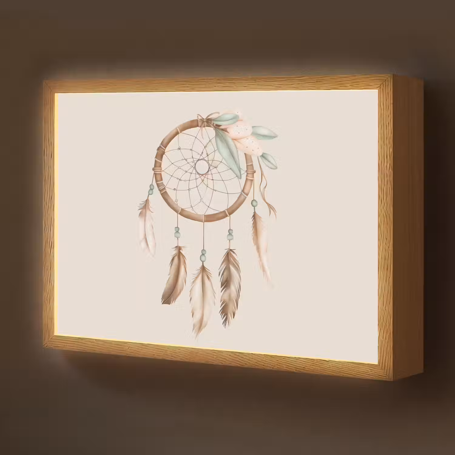 Dromenvanger - Bohemian - Boho - Pastel kleuren Light Box met batterij (Wandlamp kind) middel -z3d_website