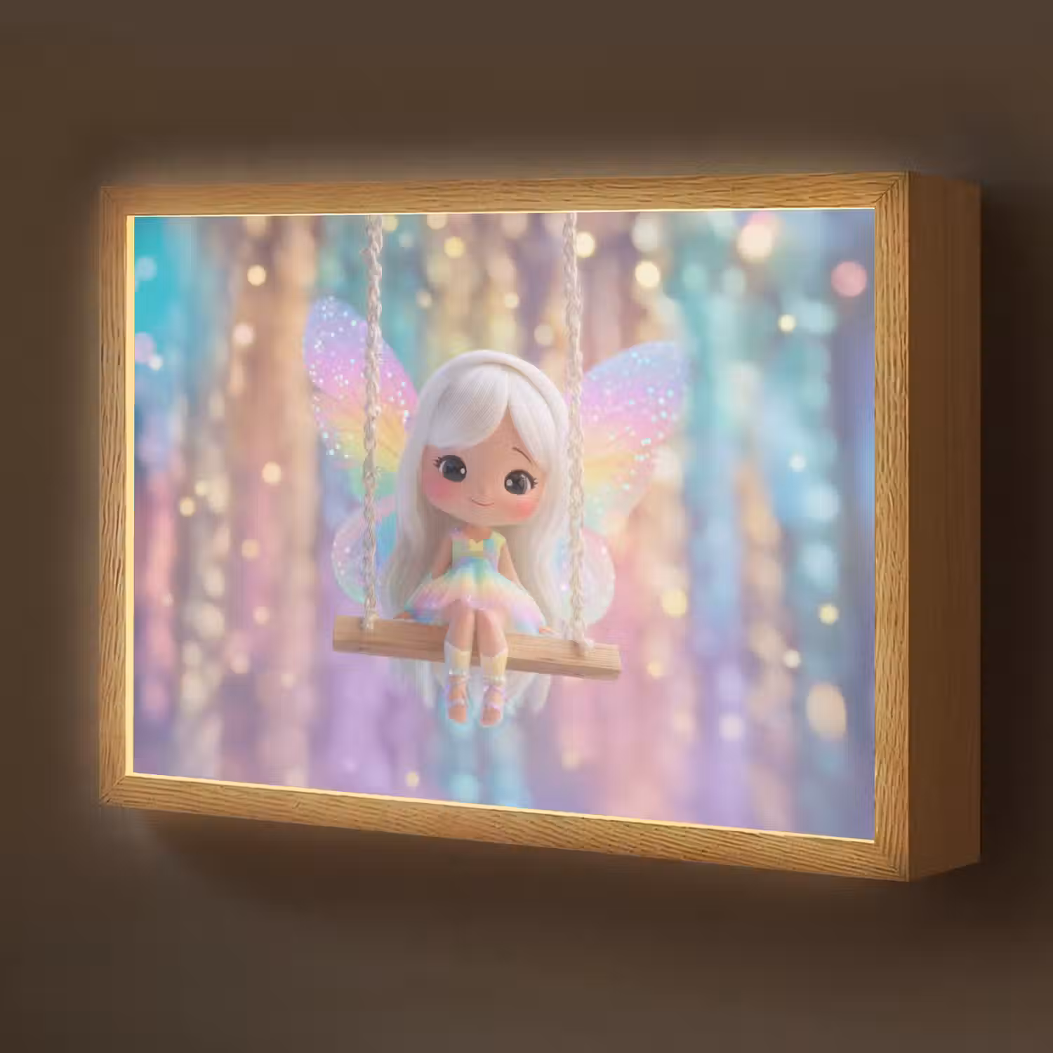 Fee - Schommel - Paars - Glinsters Light Box met batterij (Wandlamp kind) middel -z3d_website