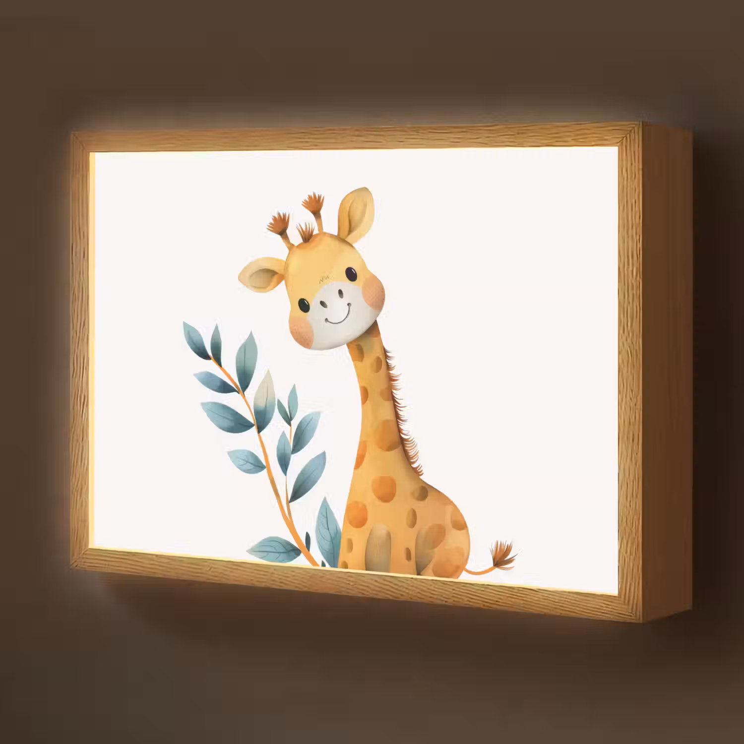 Giraf - Dier - Wilde dieren Light Box met batterij (Wandlamp kind) middel -z3d_website