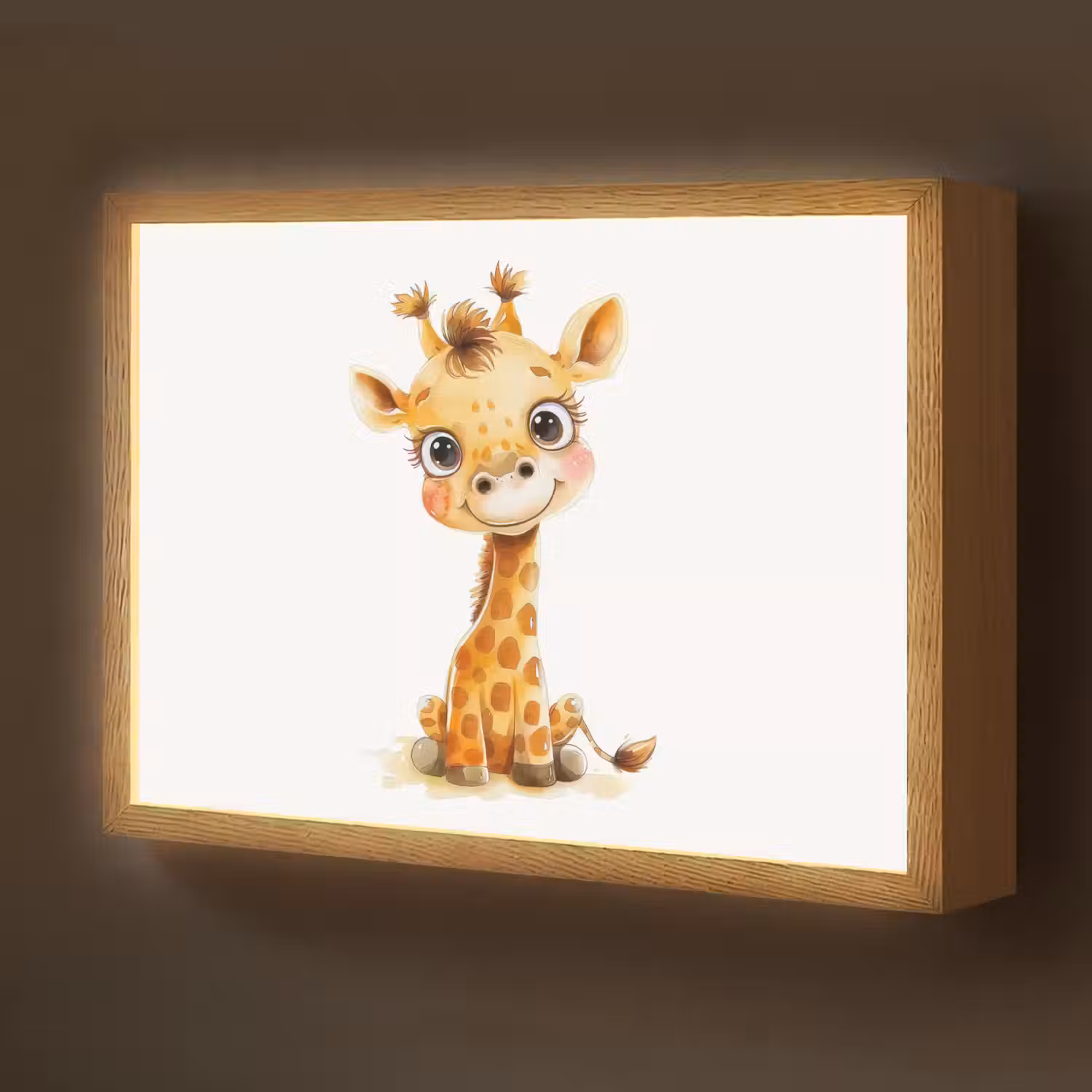Giraf - Baby dier - Wilde dieren Light Box met batterij (Wandlamp kind) middel -z3d_website