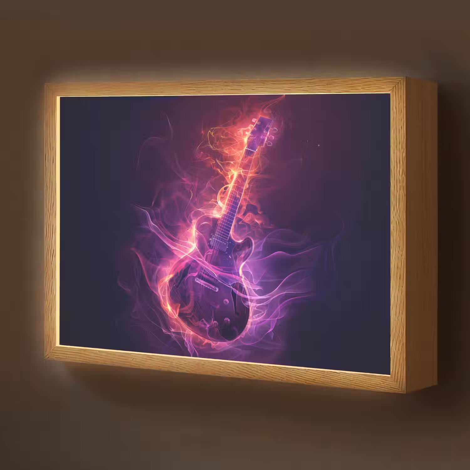Gitaar - Muziek - Rook - Paars Light Box met batterij (Wandlamp kind) middel -z3d_website