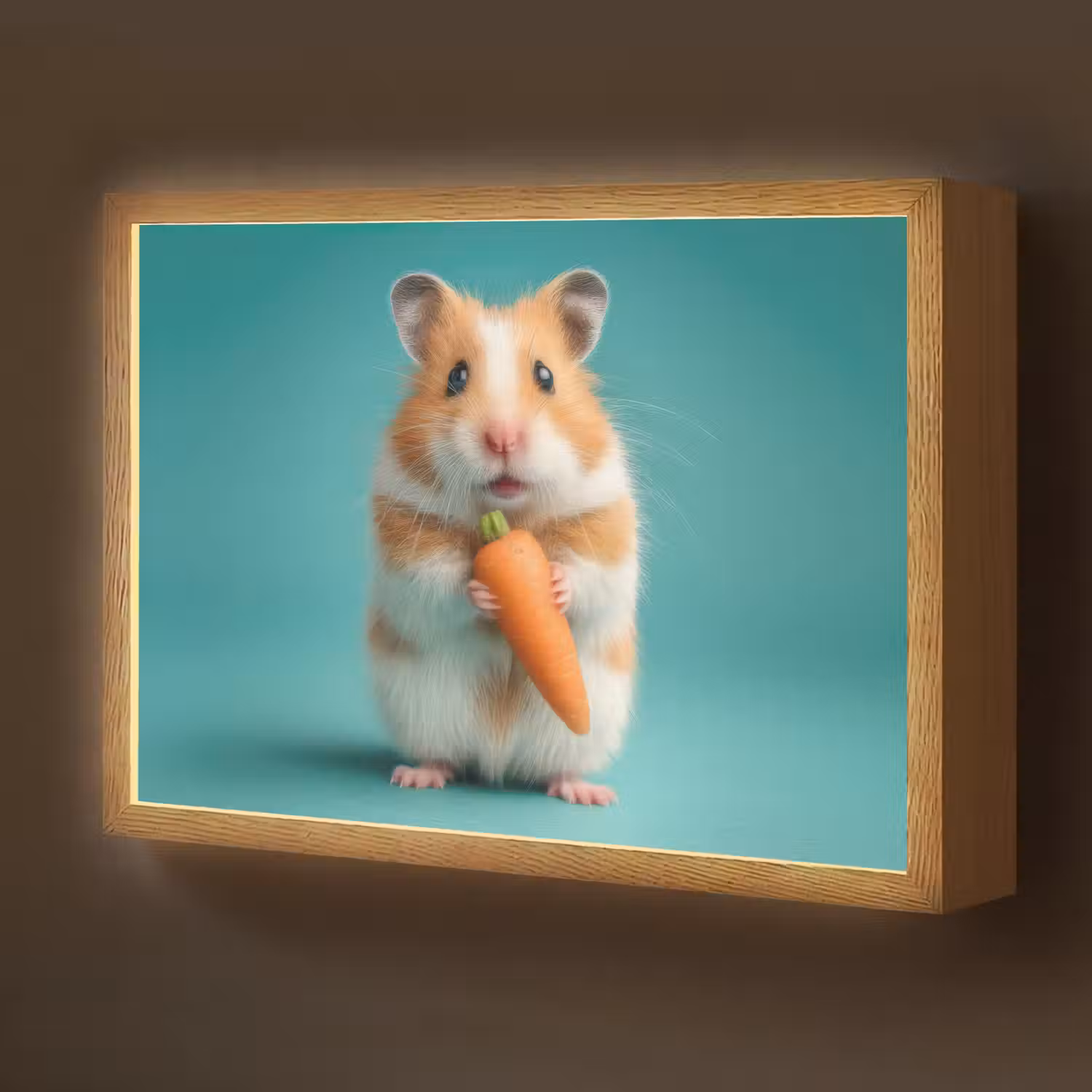 Hamster - Wortel - Blauw Light Box met batterij (Wandlamp kind) middel -z3d_website