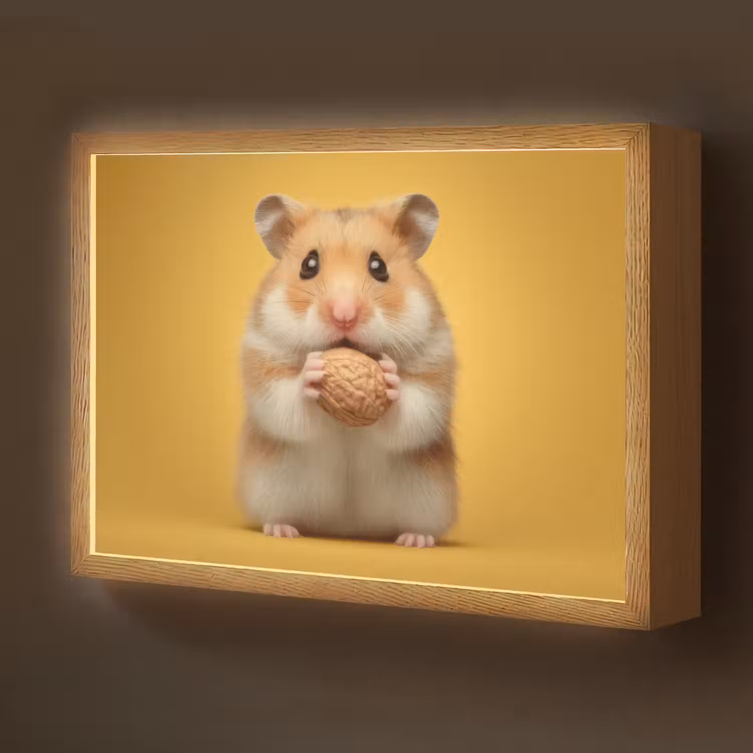 Hamster - Nootje - Geel - Knaagdier Light Box met batterij (Wandlamp kind) middel -z3d_website