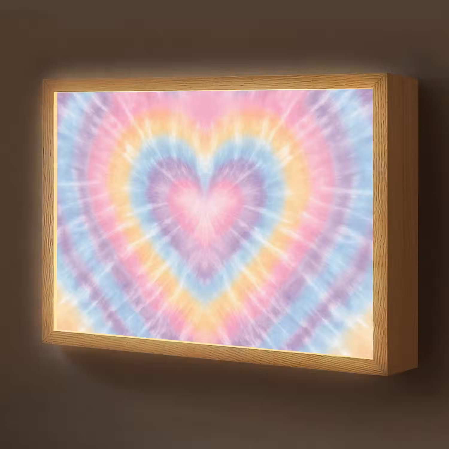 Hartvorm - Pastelkleuren - Tie Dye Light Box met batterij (Wandlamp kind) middel -z3d_website