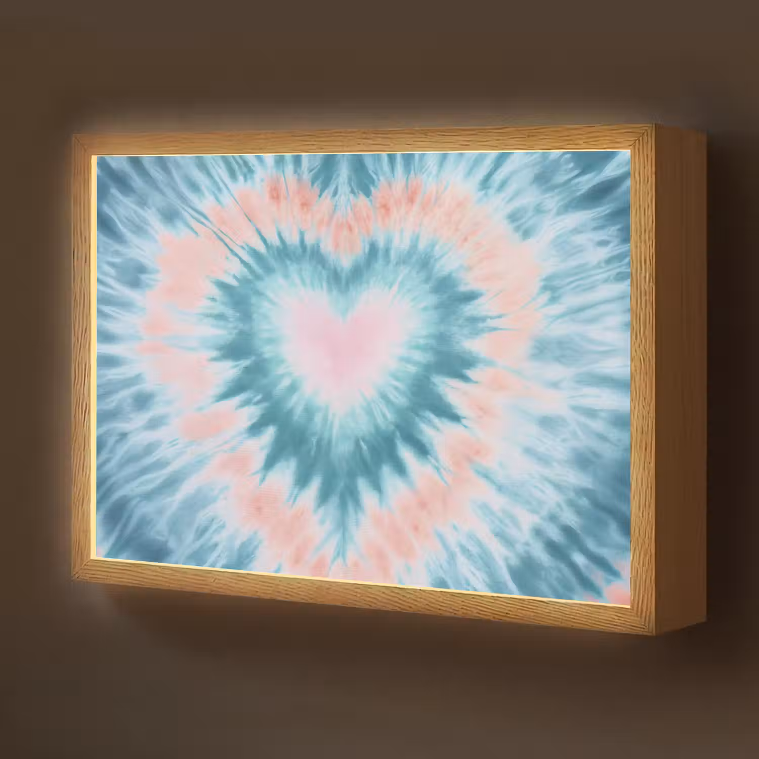 Hartvormig - Tie dye - Pasteltinten - Lichtgroen Light Box met batterij (Wandlamp kind) middel -z3d_website