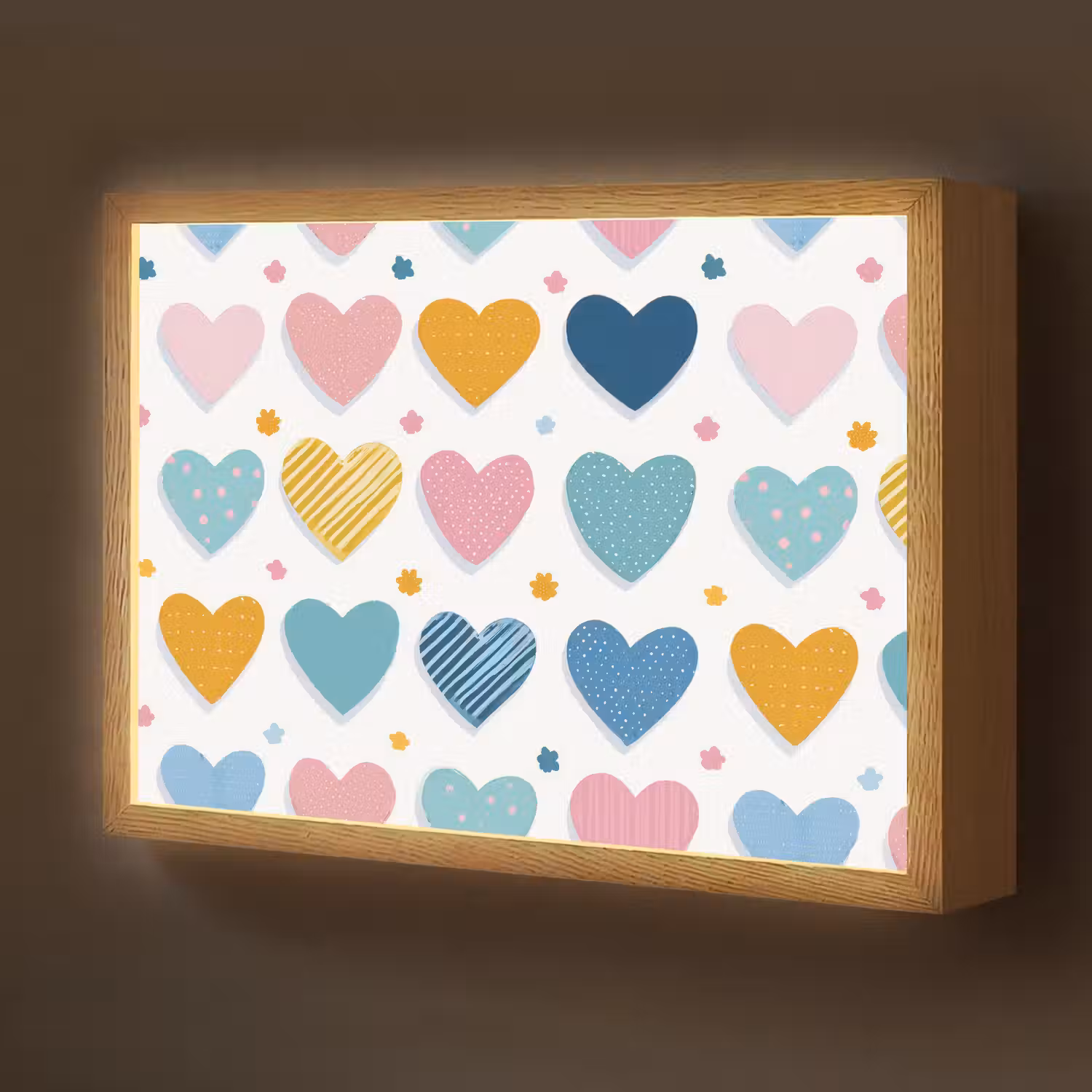 Hartjes - Pastel - Patroon Light Box met batterij (Wandlamp kind) middel -z3d_website