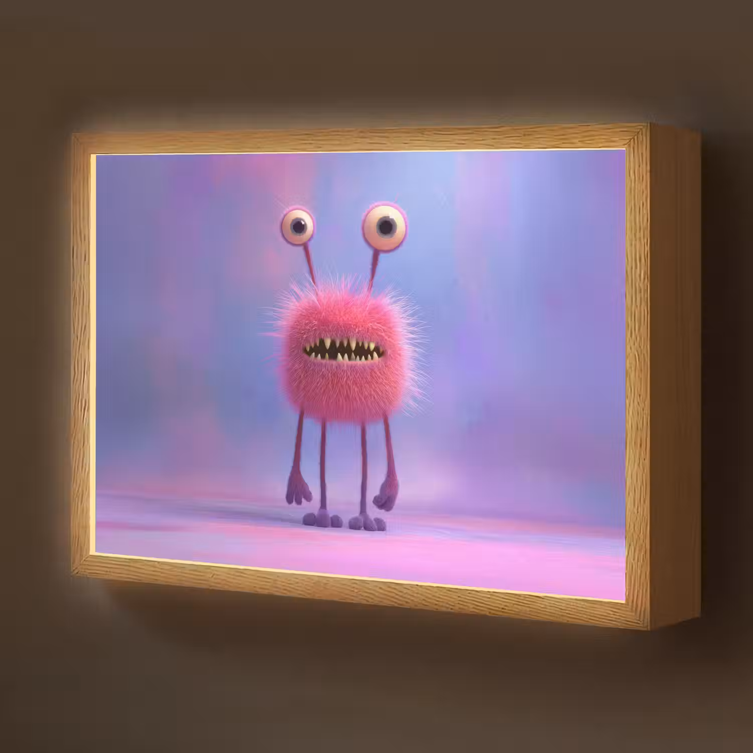 Monster - Roze - Paars Light Box met batterij (Wandlamp kind) middel -z3d_website