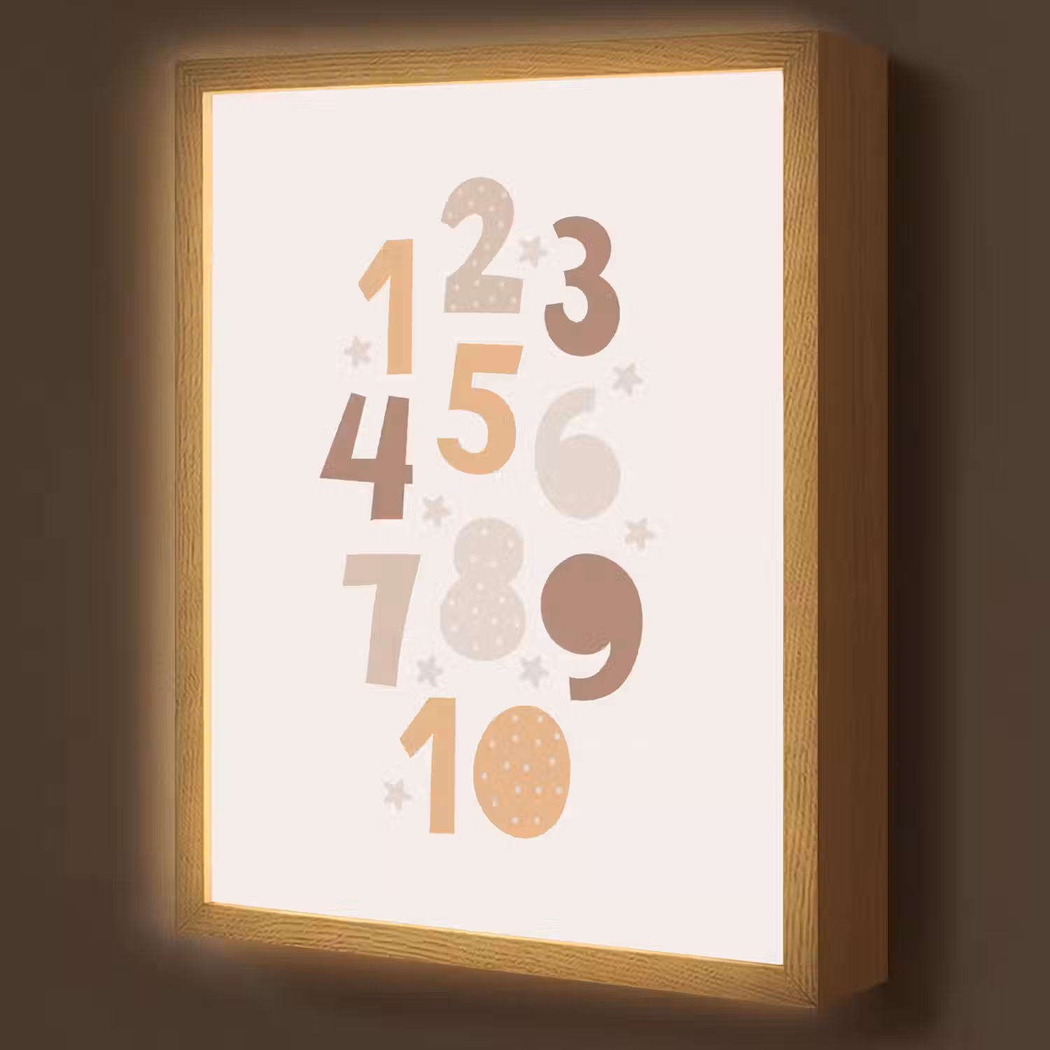 Getallen - Educatief - Leren tellen - Cijfers oefenen voor kinderen - Pastel kleuren Light Box met batterij (Wandlamp kind) middel -z3d_website