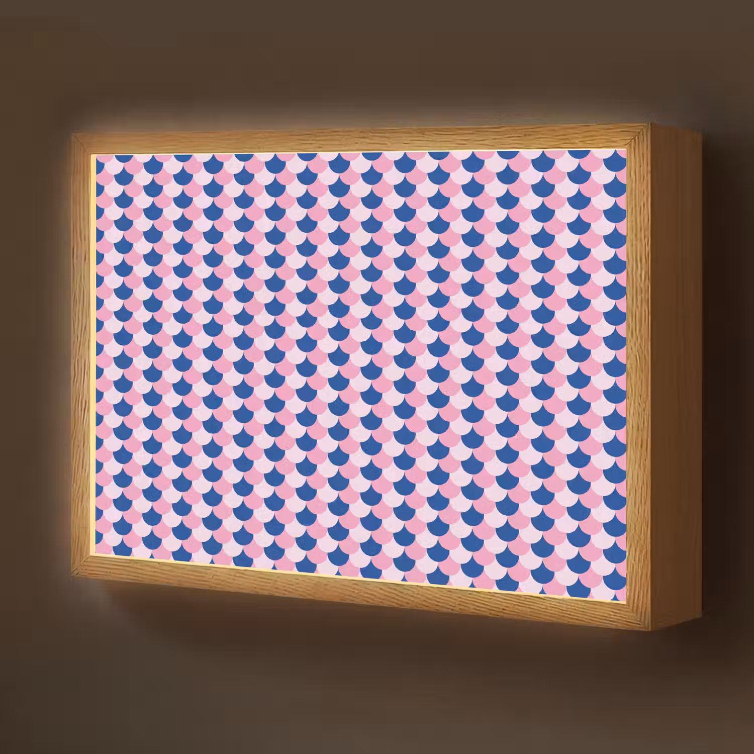 Patroon - Schubben - Blauw - Roze Light Box met batterij (Wandlamp kind) middel -z3d_website
