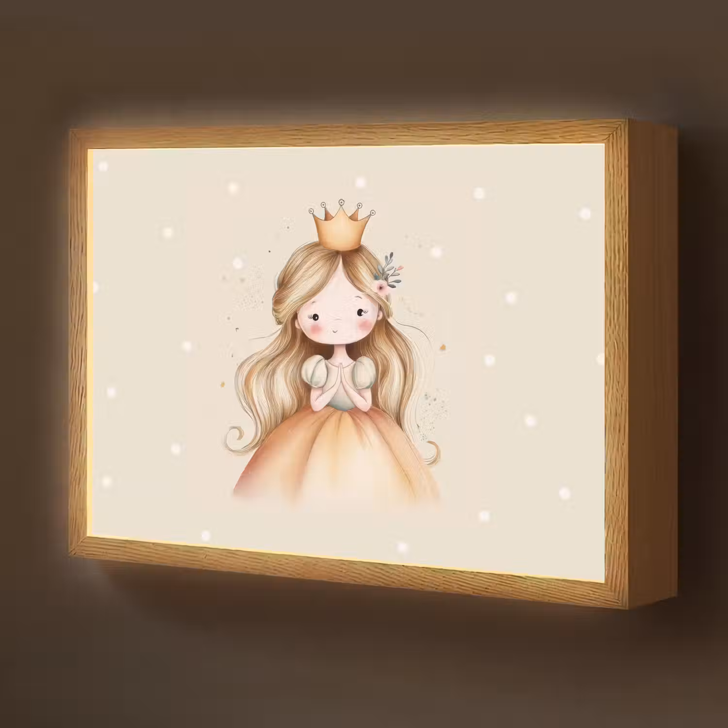 Prinses - Goud - Stippen Light Box met batterij (Wandlamp kind) middel -z3d_website