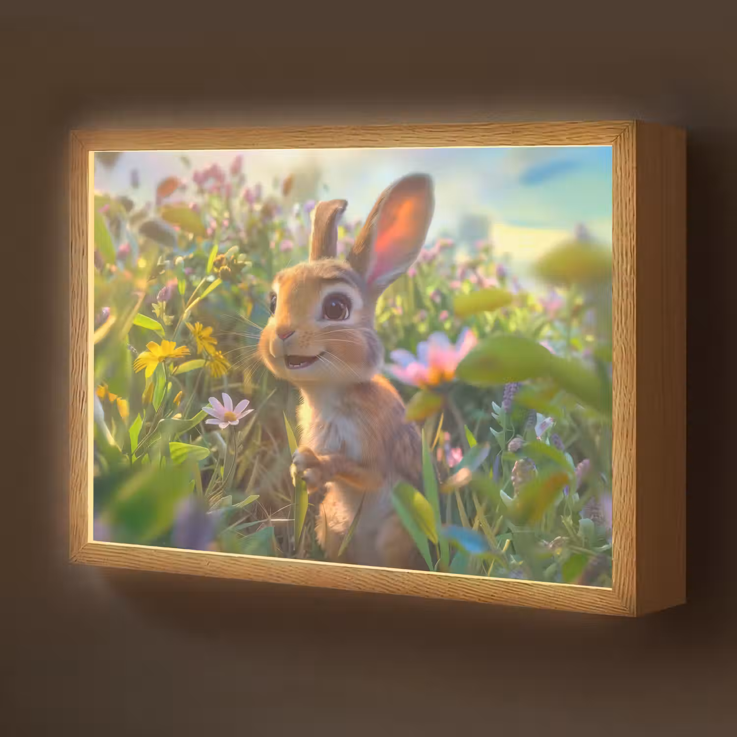 Konijn - Dieren - Natuur Light Box met batterij (Wandlamp kind) middel -z3d_website