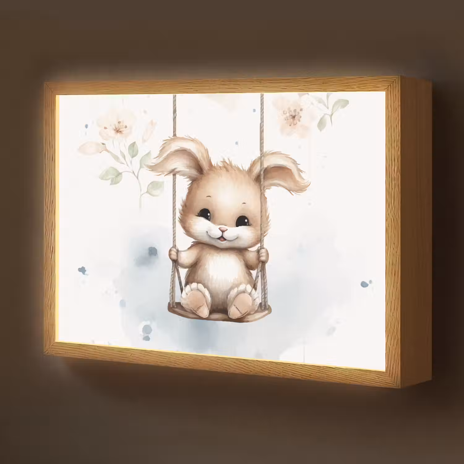 Konijn - Baby dier - Kinderen Light Box met batterij (Wandlamp kind) middel -z3d_website