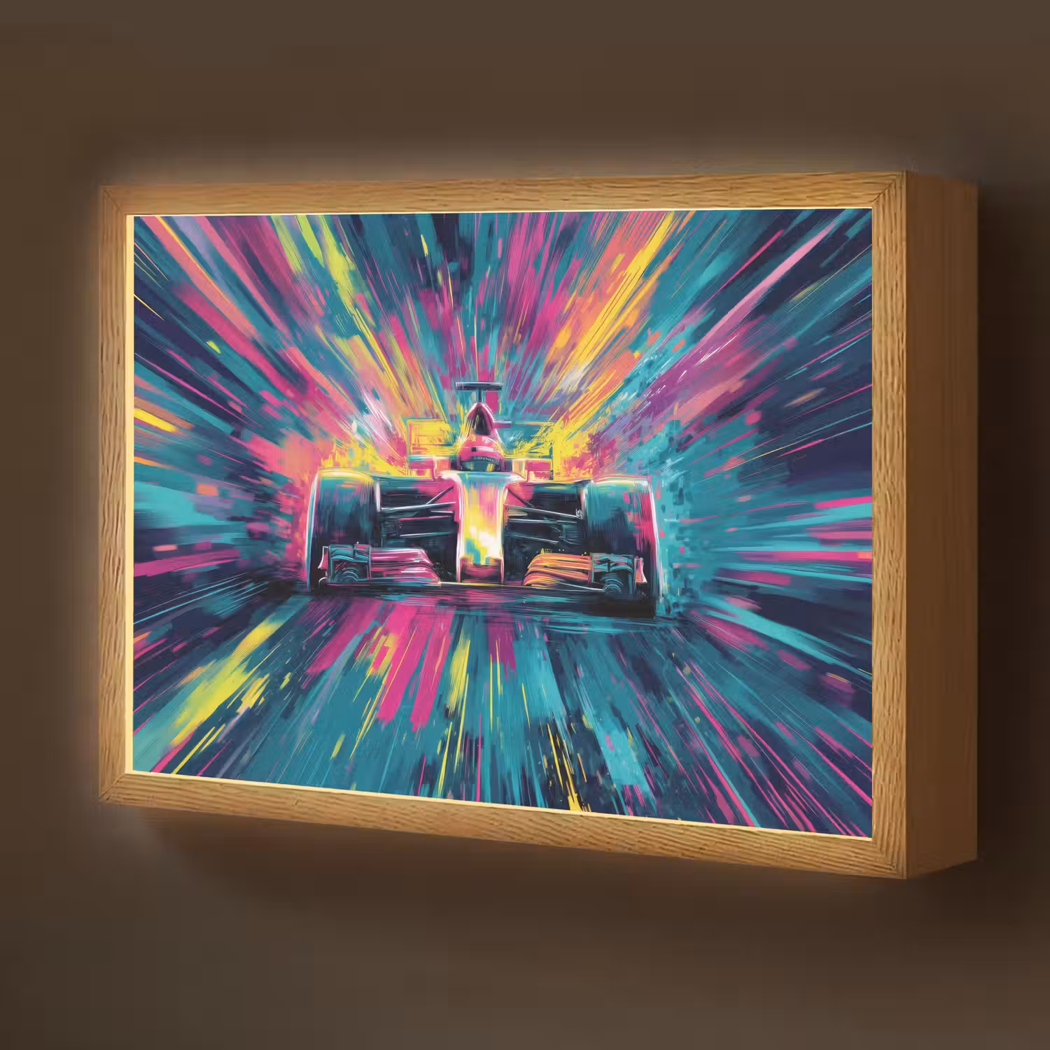 Raceauto - Abstract - Strepen - Blauw Light Box met batterij (Wandlamp kind) middel -z3d_website