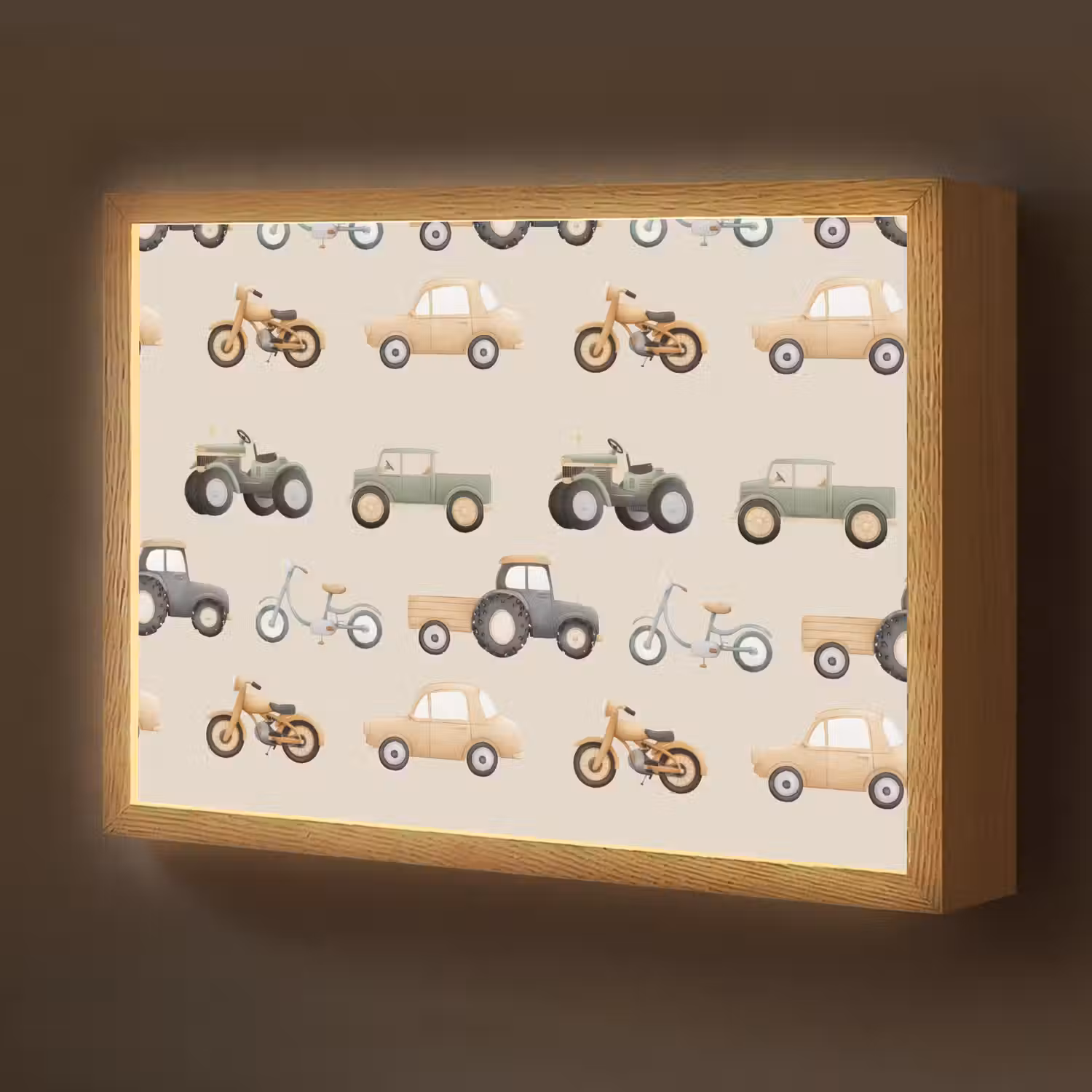 Retro - voertuigen - patroon Light Box met batterij (Wandlamp kind) middel -z3d_website